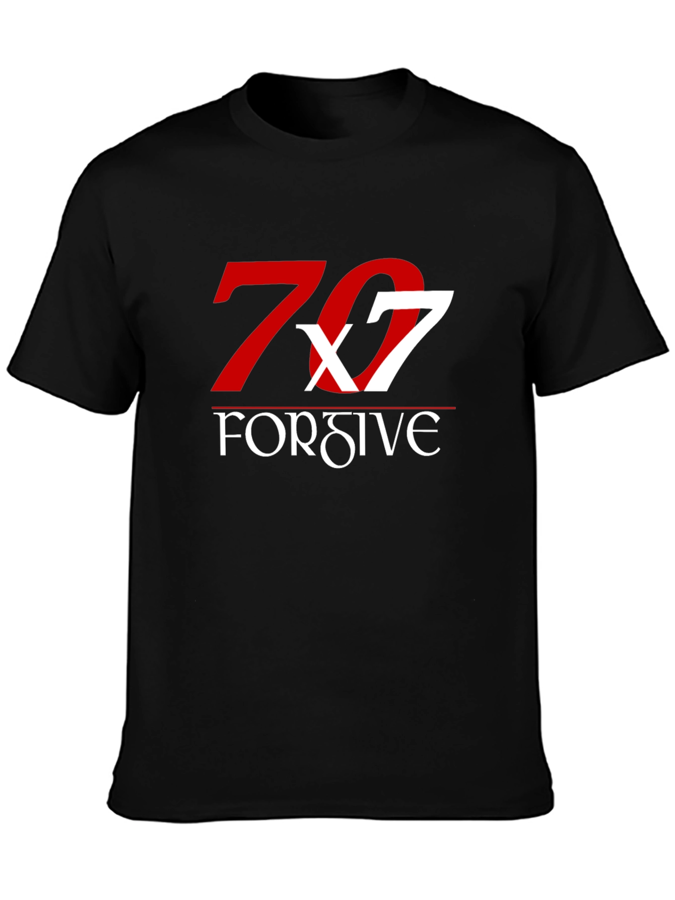 70x7 Forgive Graphic Tee - Soft Black Cotton
