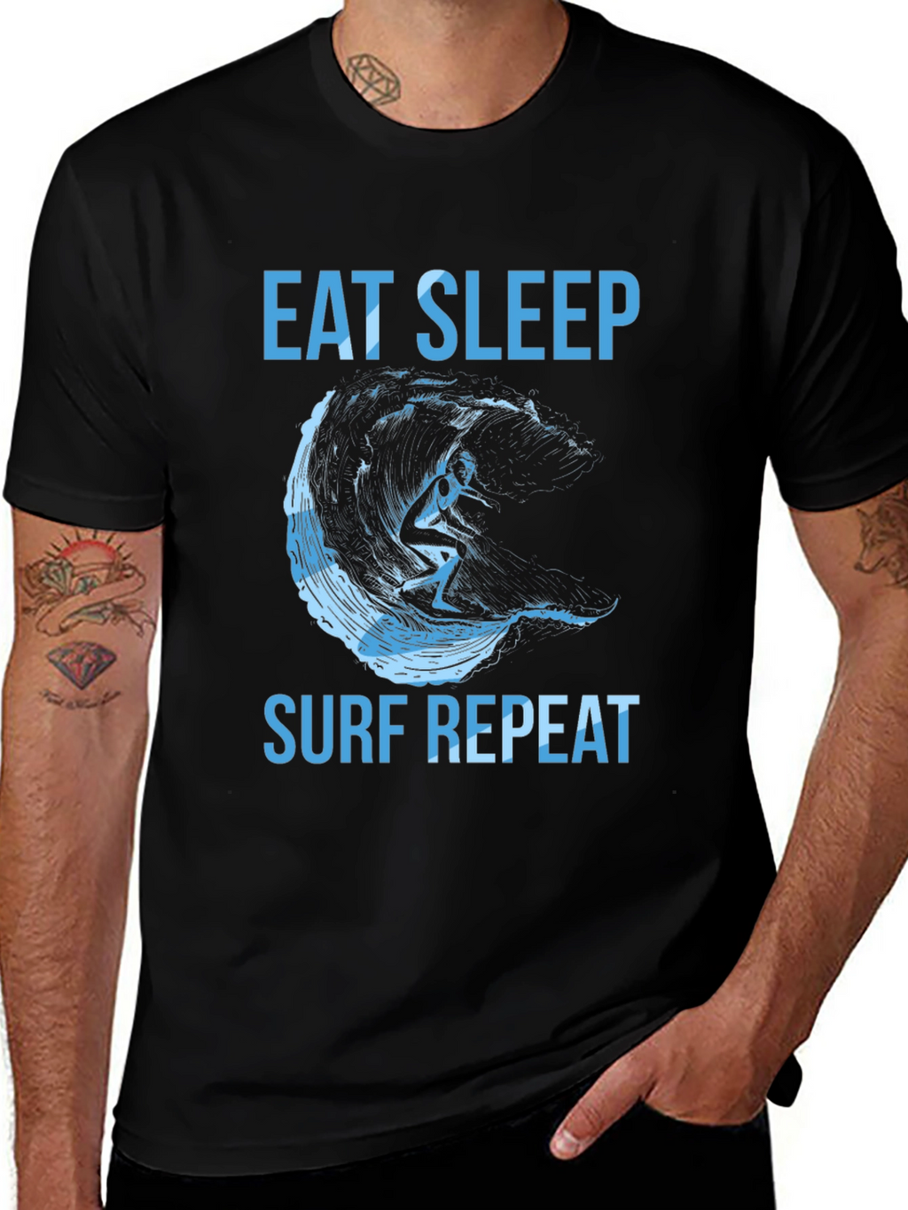 Eat Sleep Surf Repeat Graphic Tee