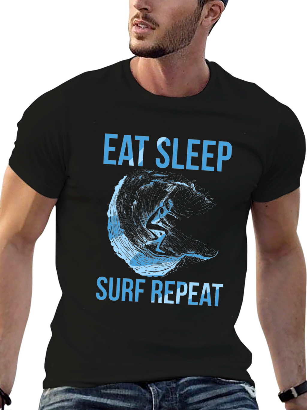 Eat Sleep Surf Repeat Graphic Tee