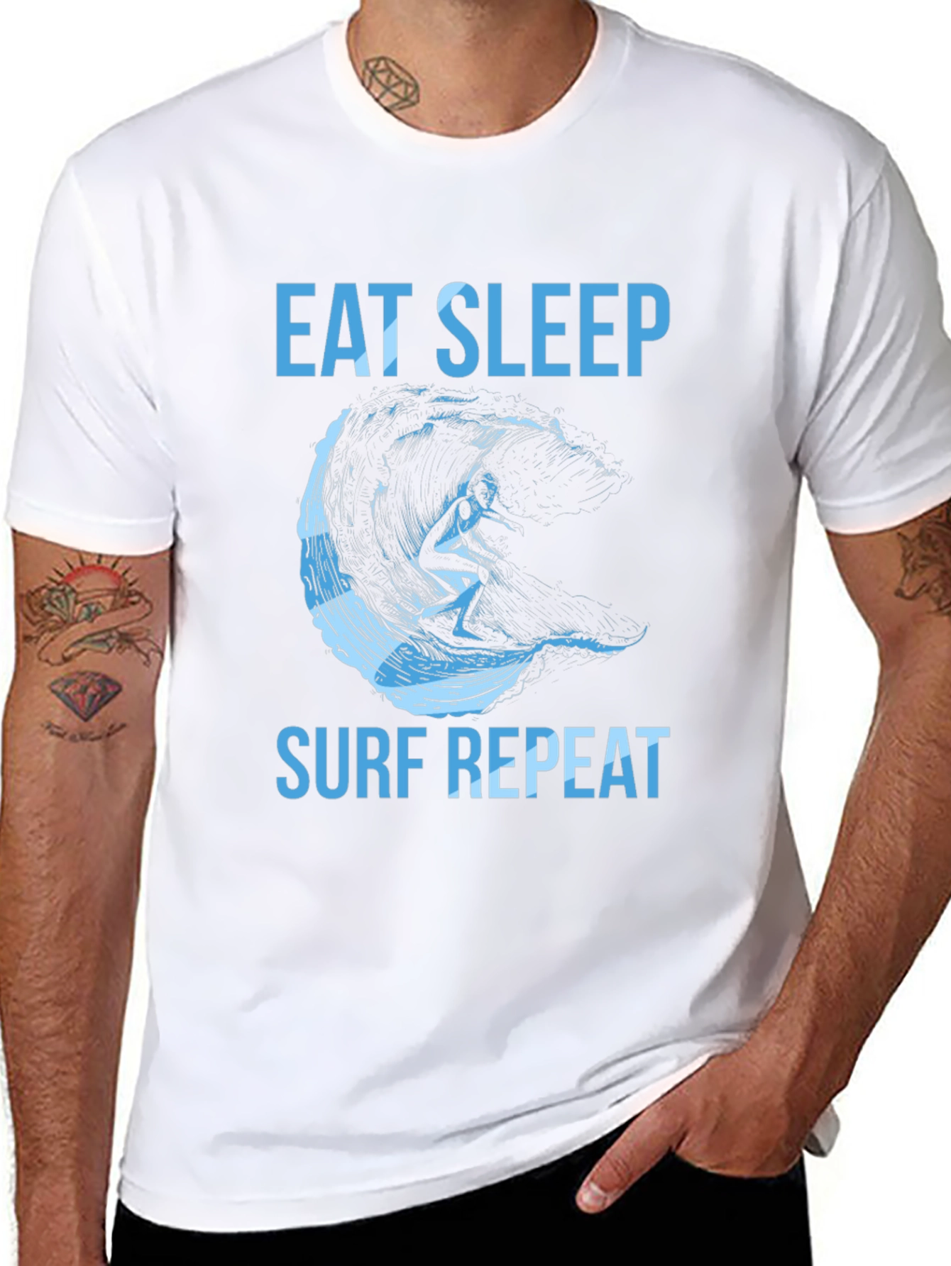Eat Sleep Surf Repeat Graphic Tee