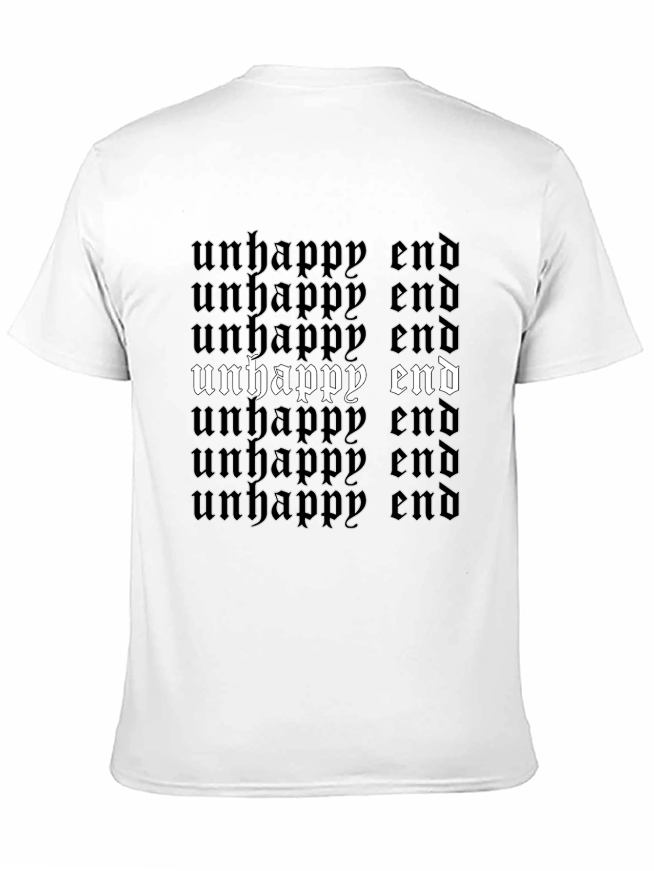 Unhappy End Graphic Tee - Gothic Style Black T-Shirt