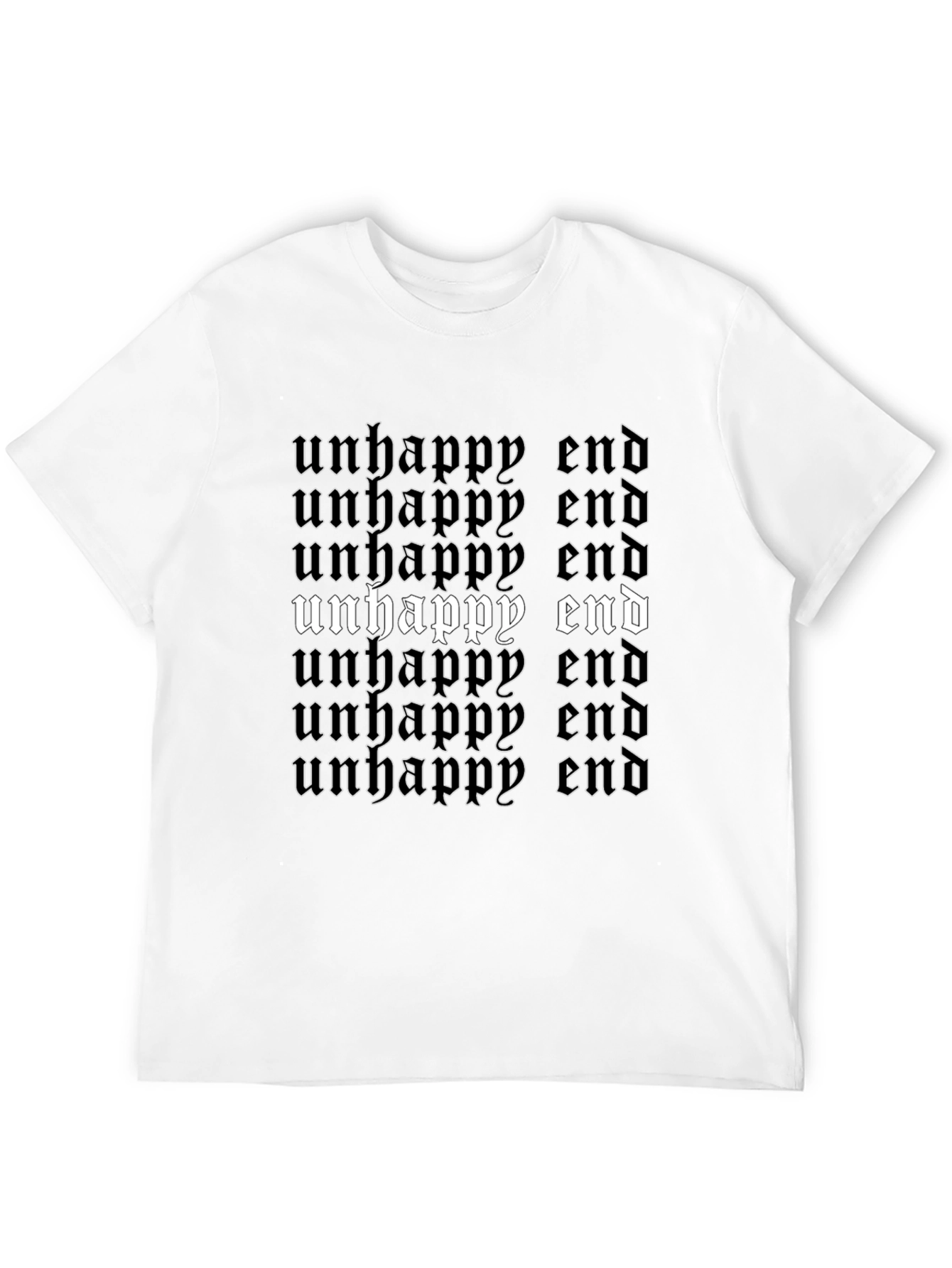 Unhappy End Graphic Tee - Gothic Style Black T-Shirt