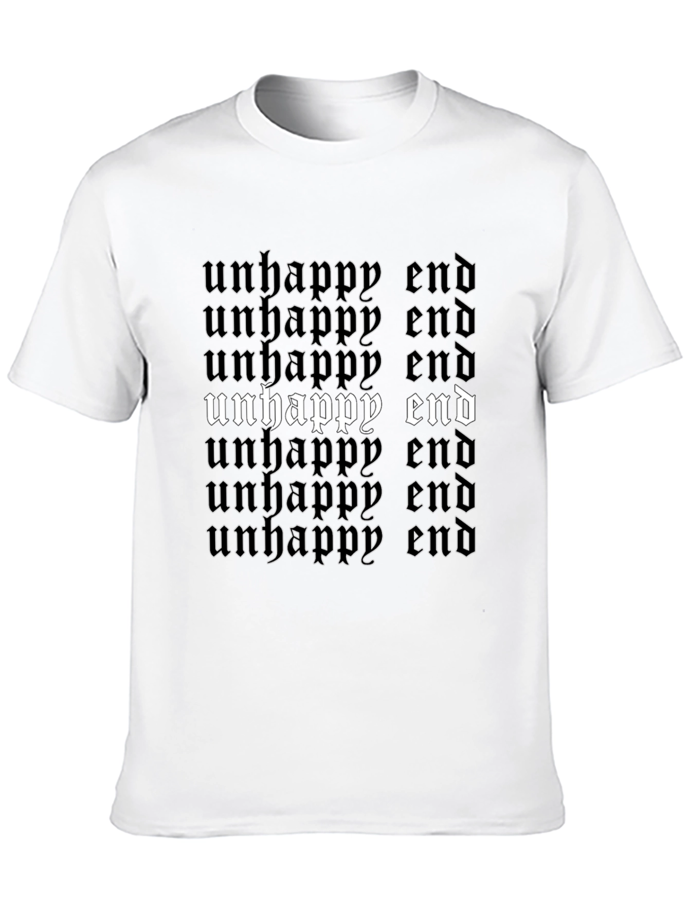 Unhappy End Graphic Tee - Gothic Style Black T-Shirt