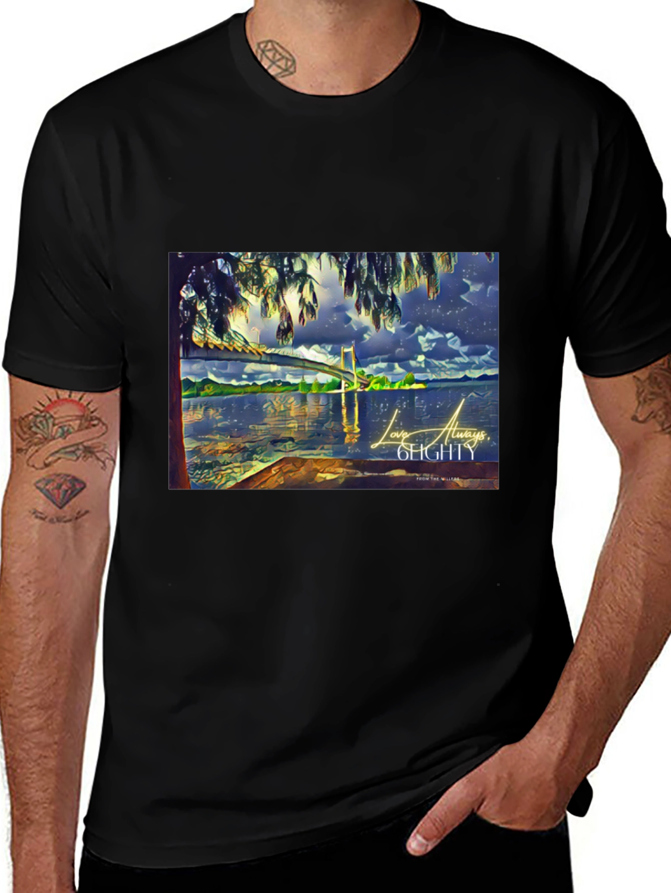 Artistic Landscape Graphic Tee - Stylish Comfort