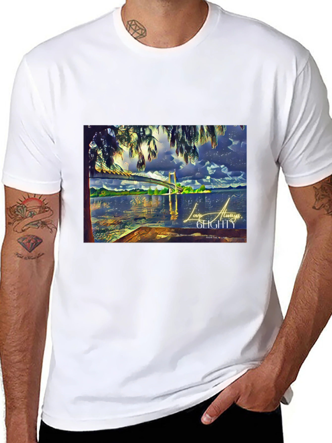 Artistic Landscape Graphic Tee - Stylish Comfort