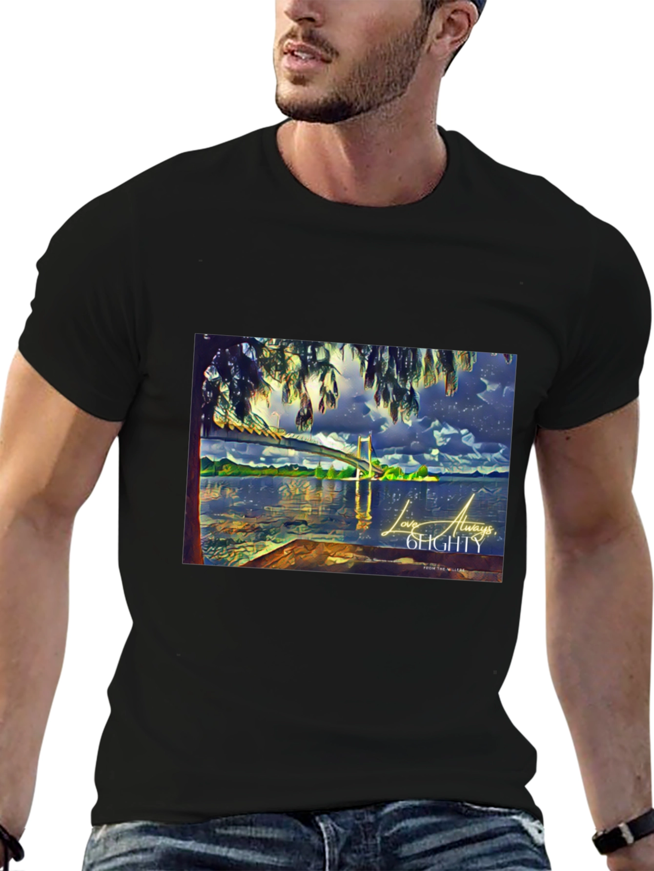 Artistic Landscape Graphic Tee - Stylish Comfort