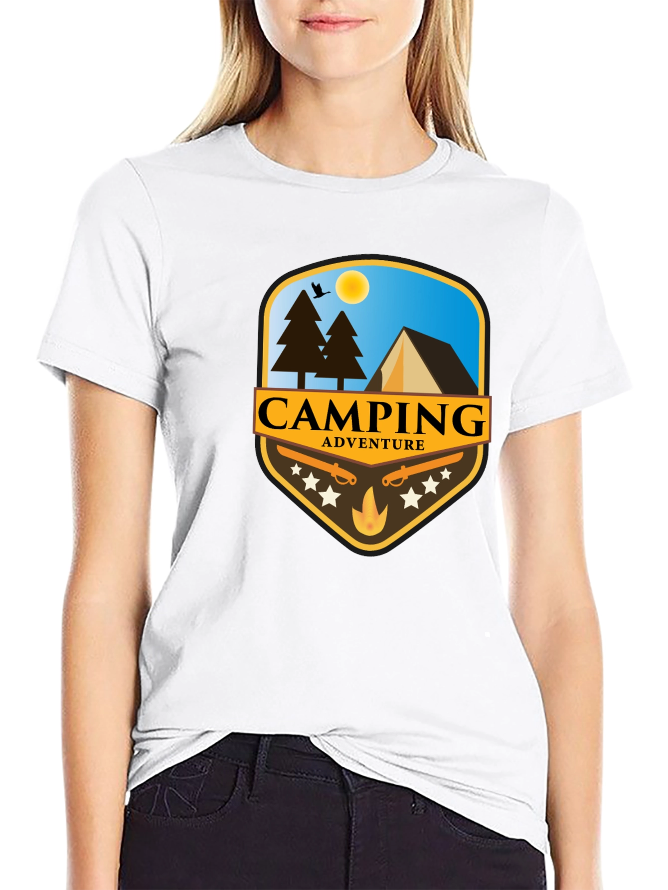 Camping Adventure Black T-Shirt