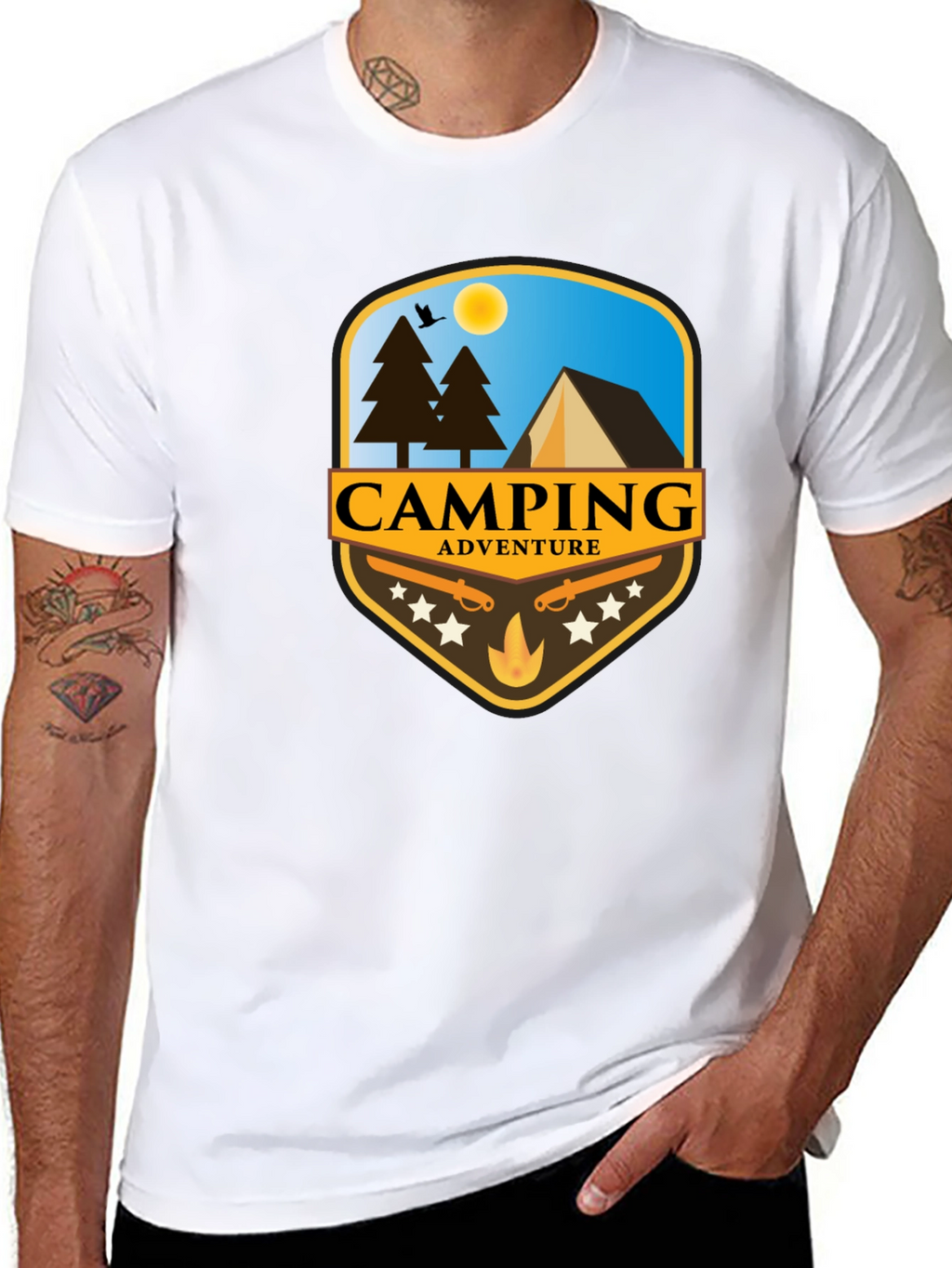 Camping Adventure Black T-Shirt
