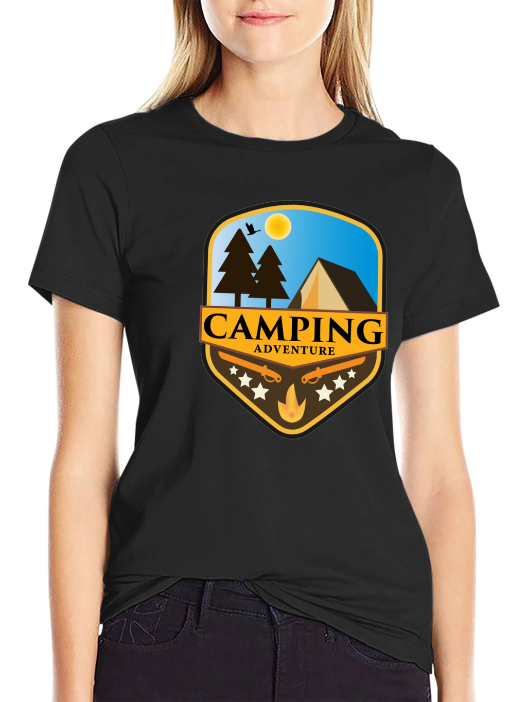 Camping Adventure Black T-Shirt