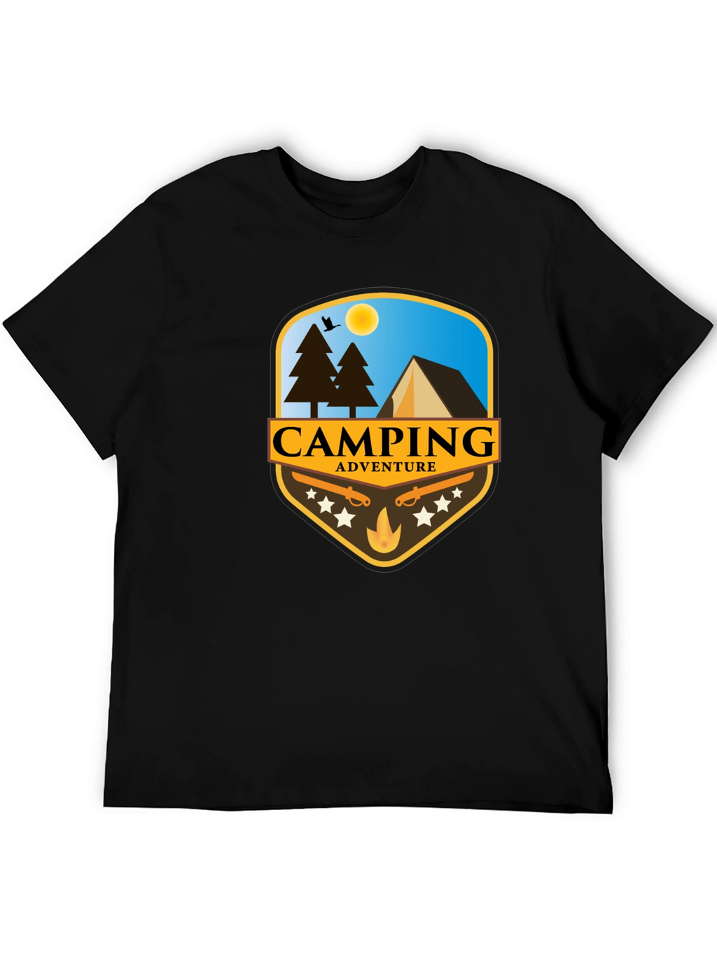 Camping Adventure Black T-Shirt