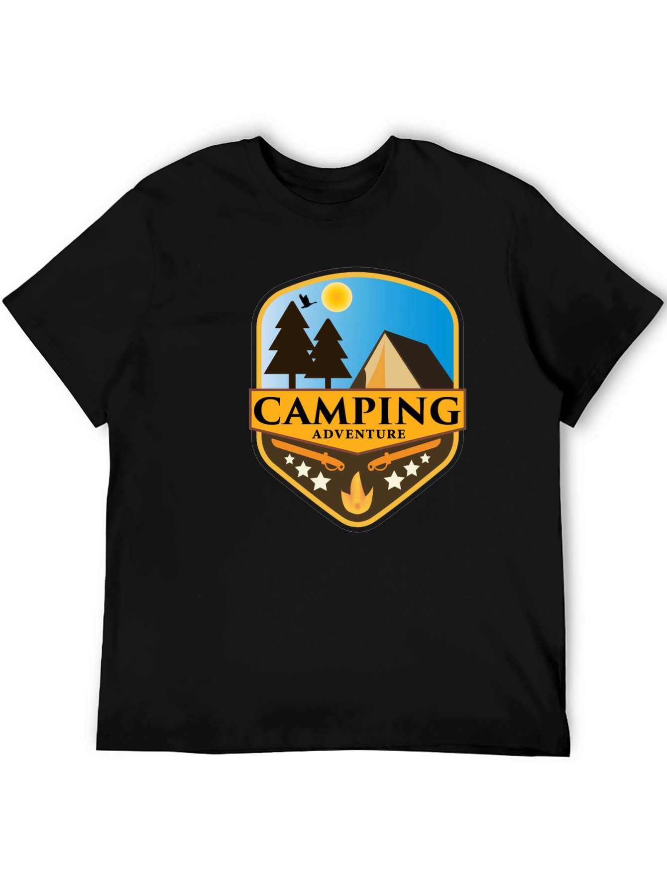Camping Adventure Black T-Shirt