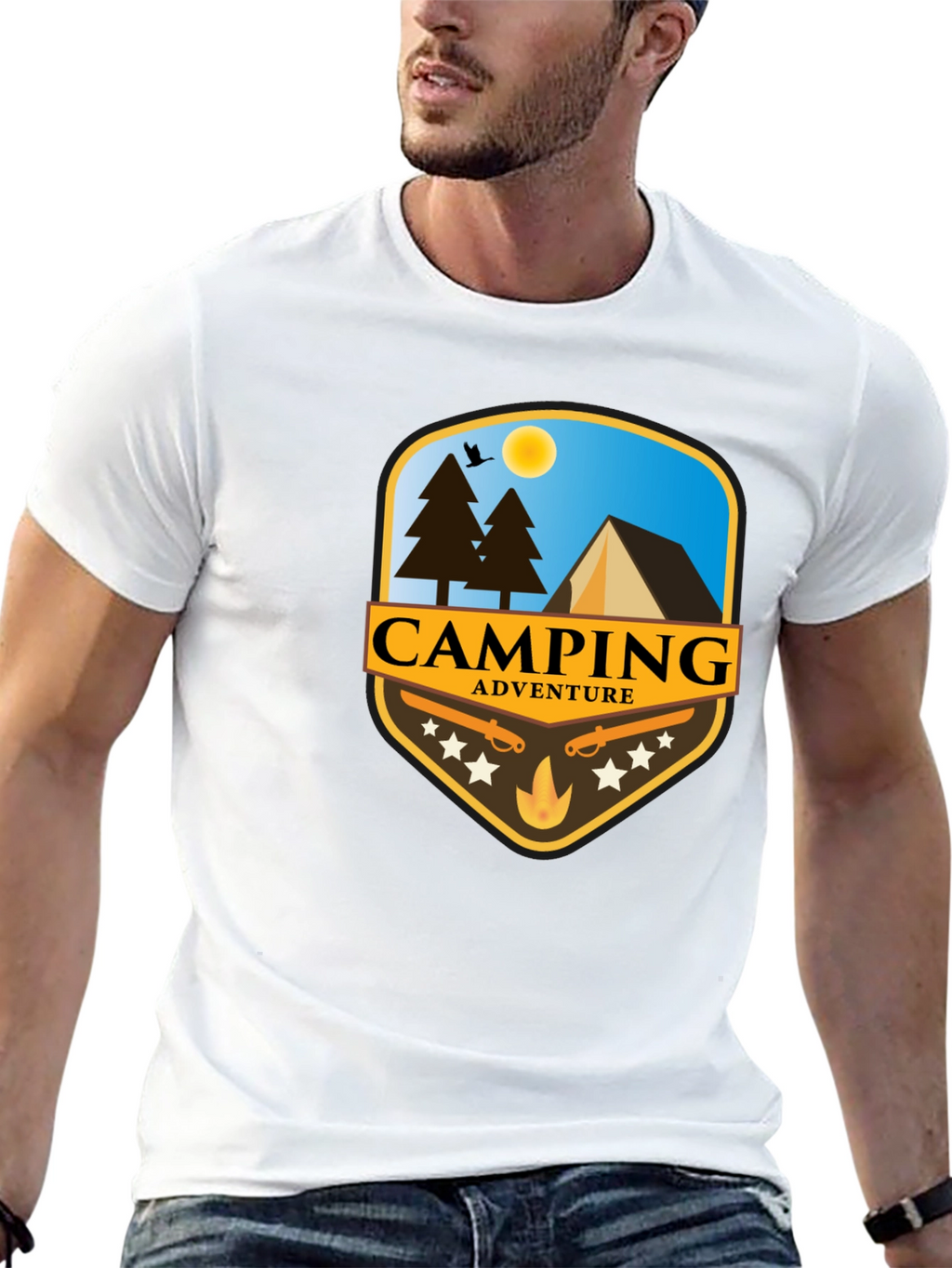 Camping Adventure Black T-Shirt