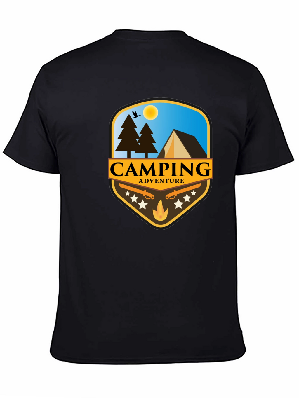 Camping Adventure Black T-Shirt