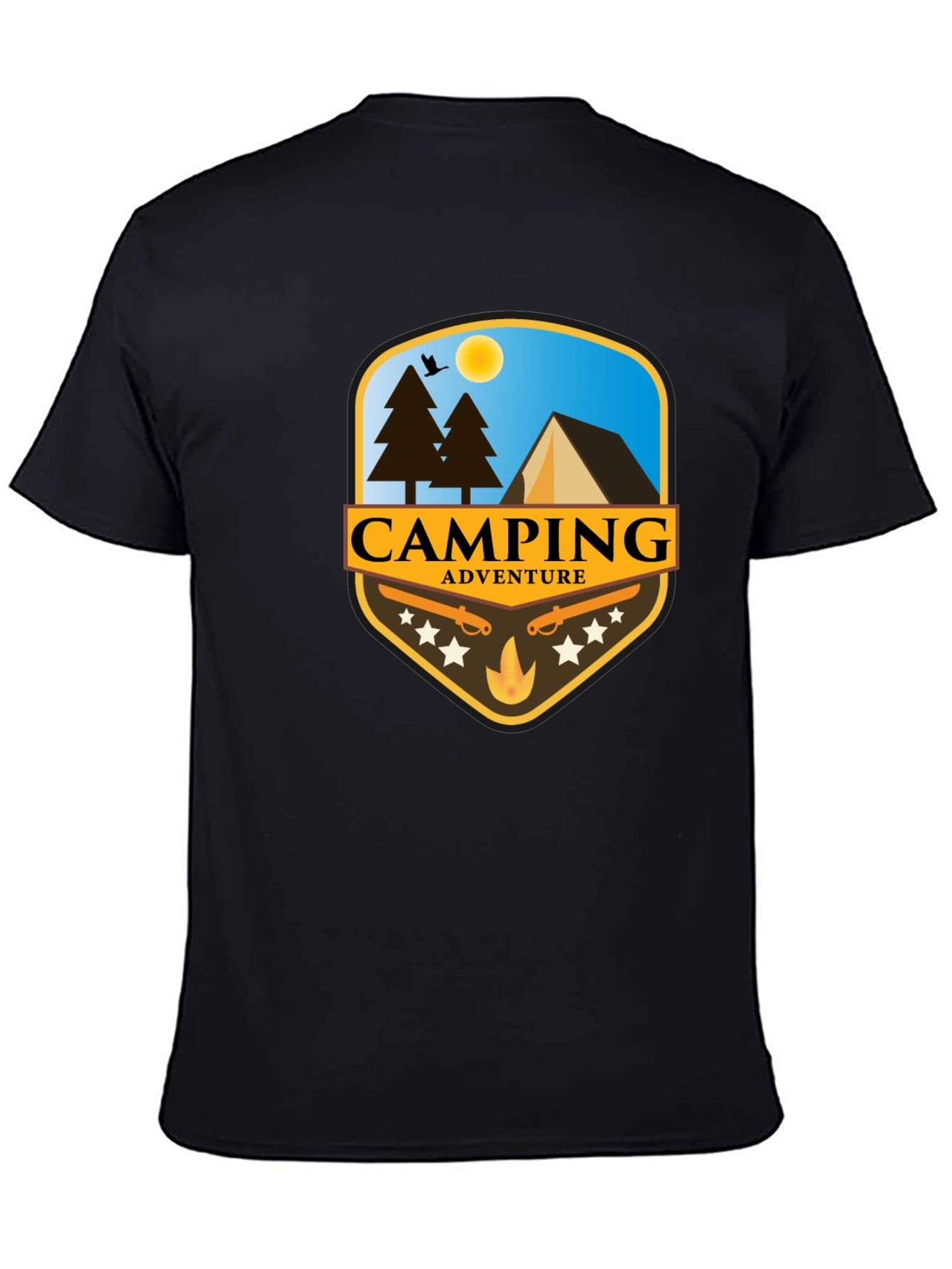 Camping Adventure Black T-Shirt