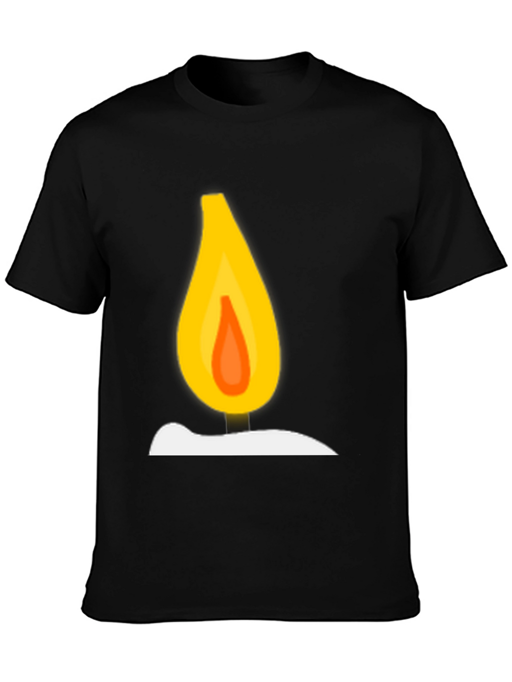 Candle Flame Graphic T-Shirt - Black