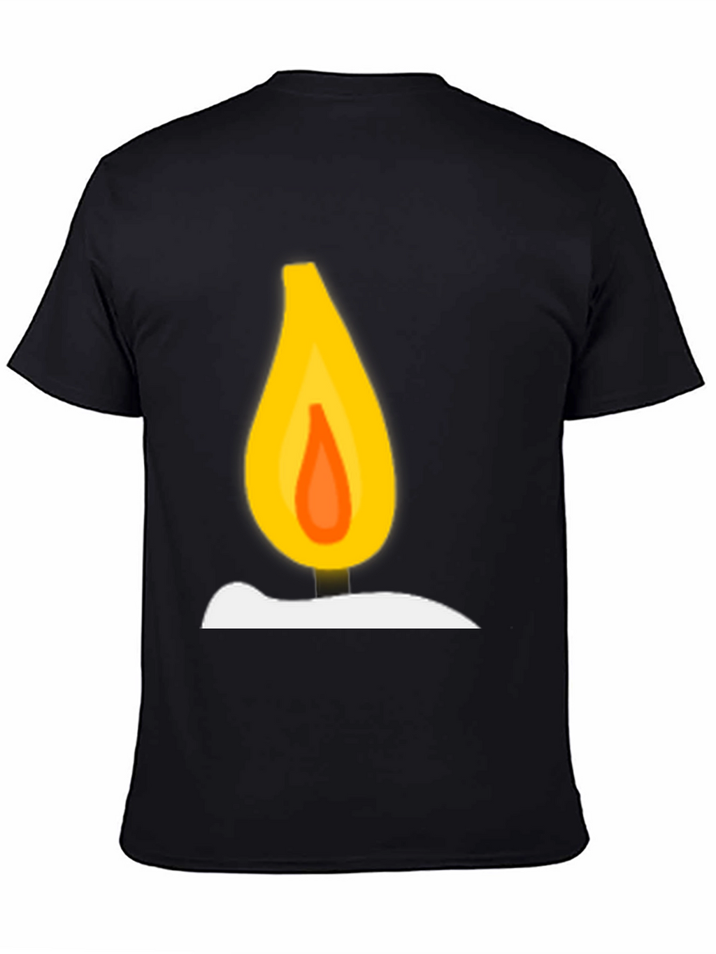 Candle Flame Graphic T-Shirt - Black