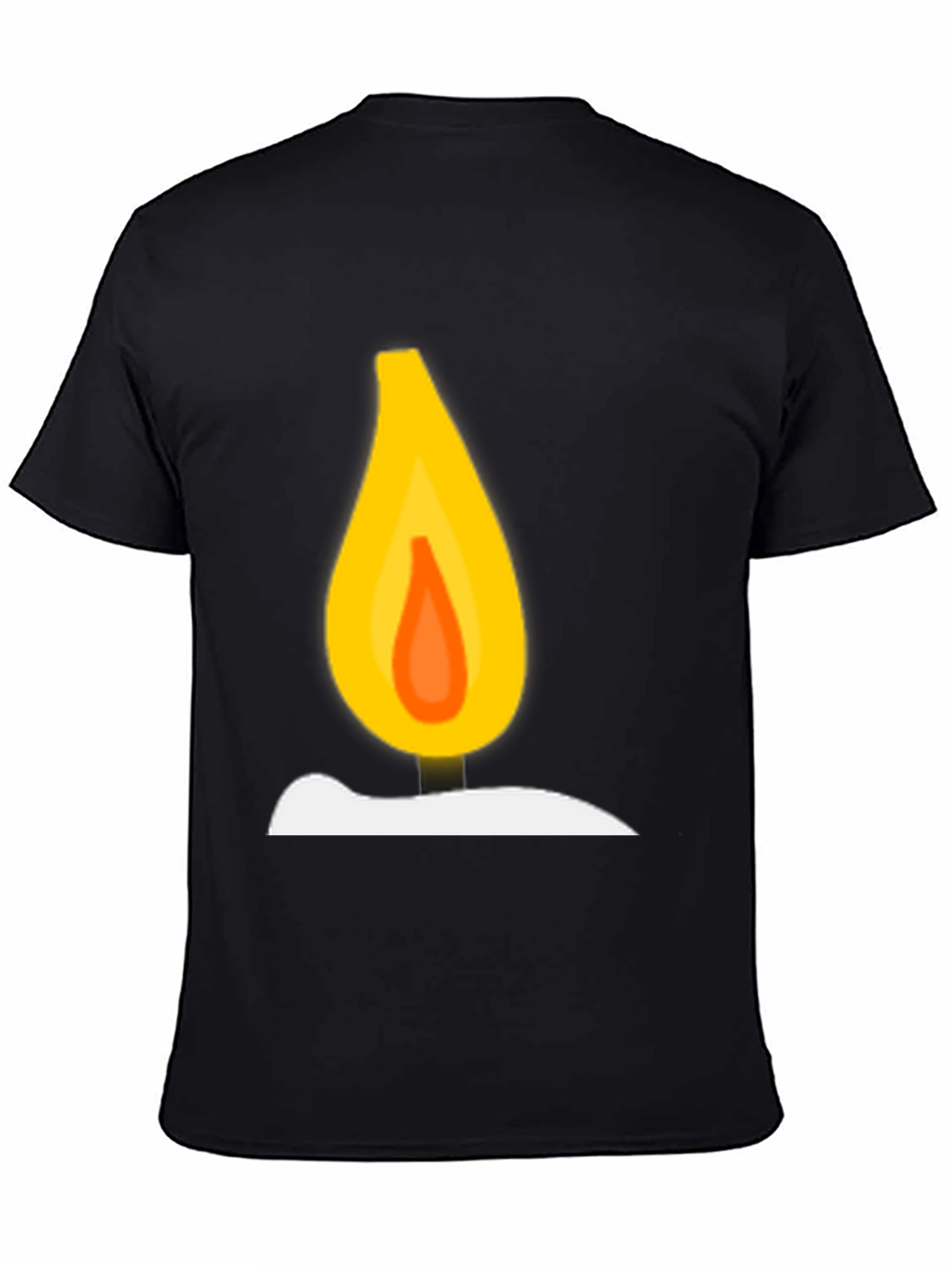 Candle Flame Graphic T-Shirt - Black