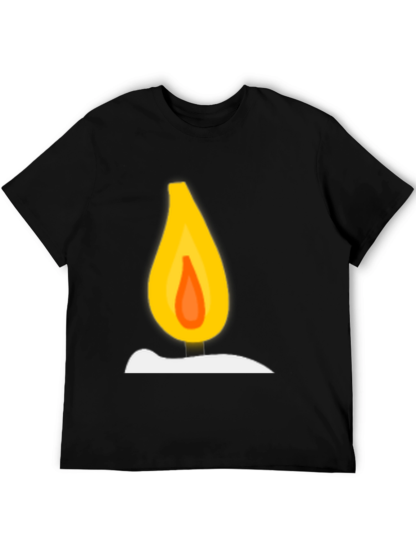 Candle Flame Graphic T-Shirt - Black