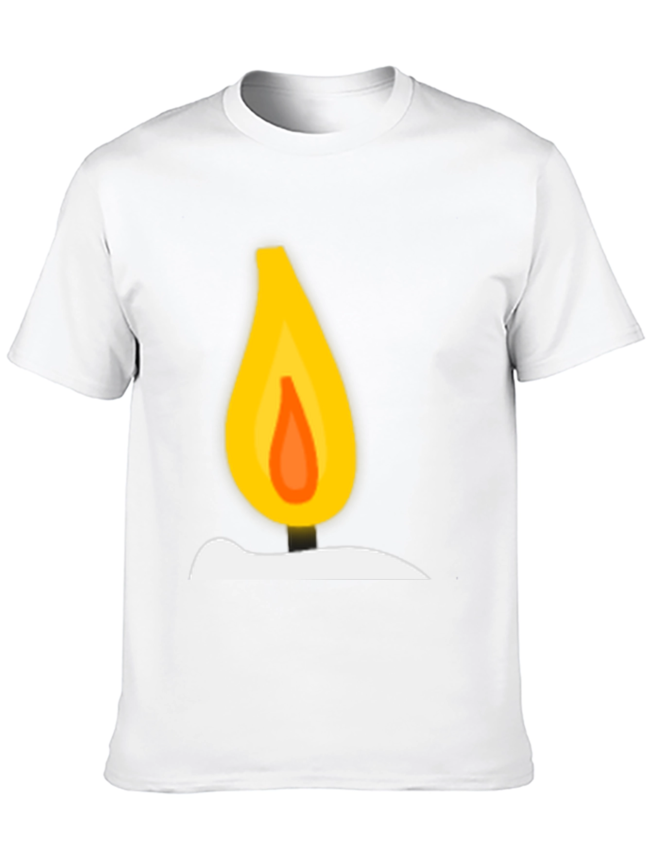 Candle Flame Graphic T-Shirt - Black