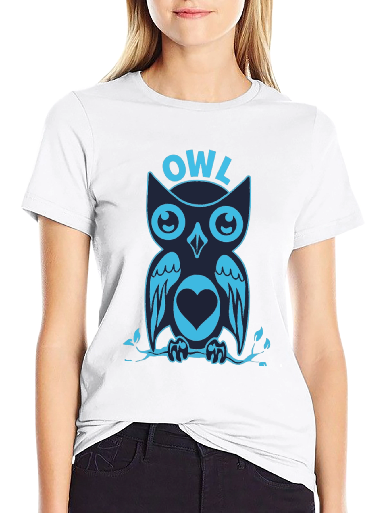 Cool Owl Graphic Print Tee Shirt
