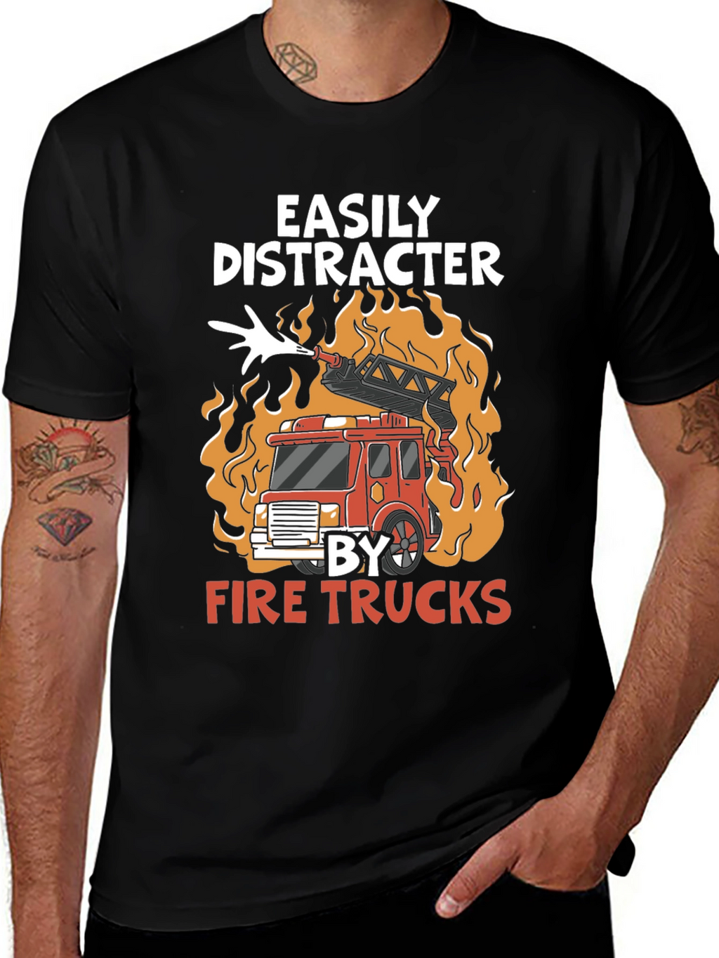 Easily Distracted By Fire Trucks T-Shirt