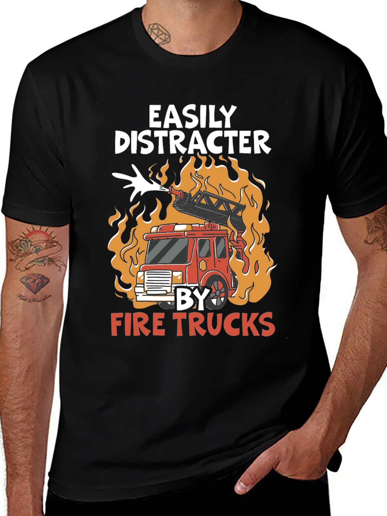 Easily Distracted By Fire Trucks T-Shirt