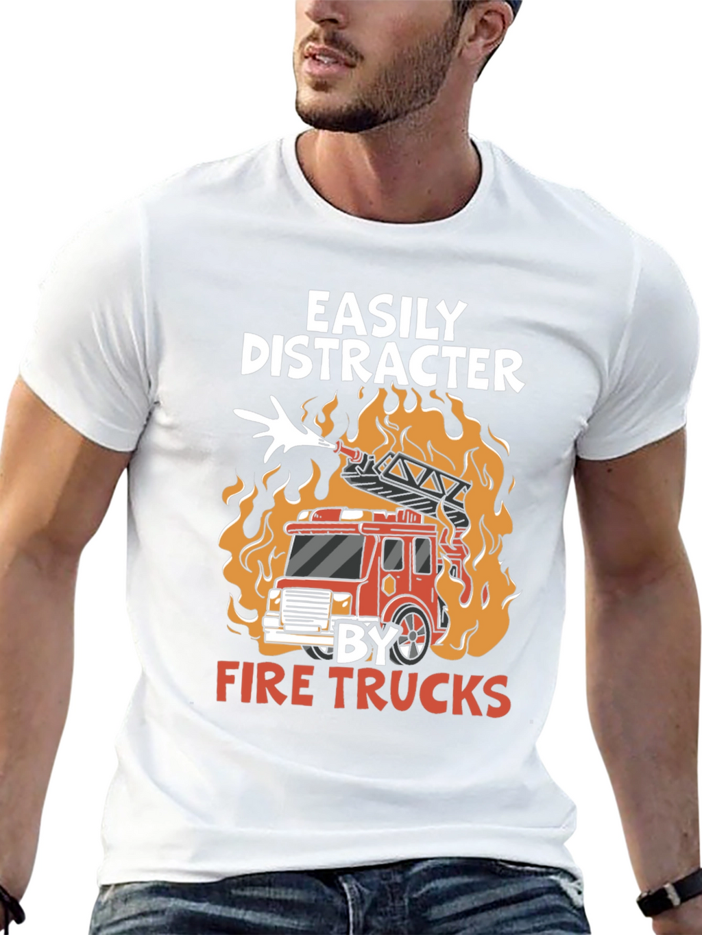 Easily Distracted By Fire Trucks T-Shirt