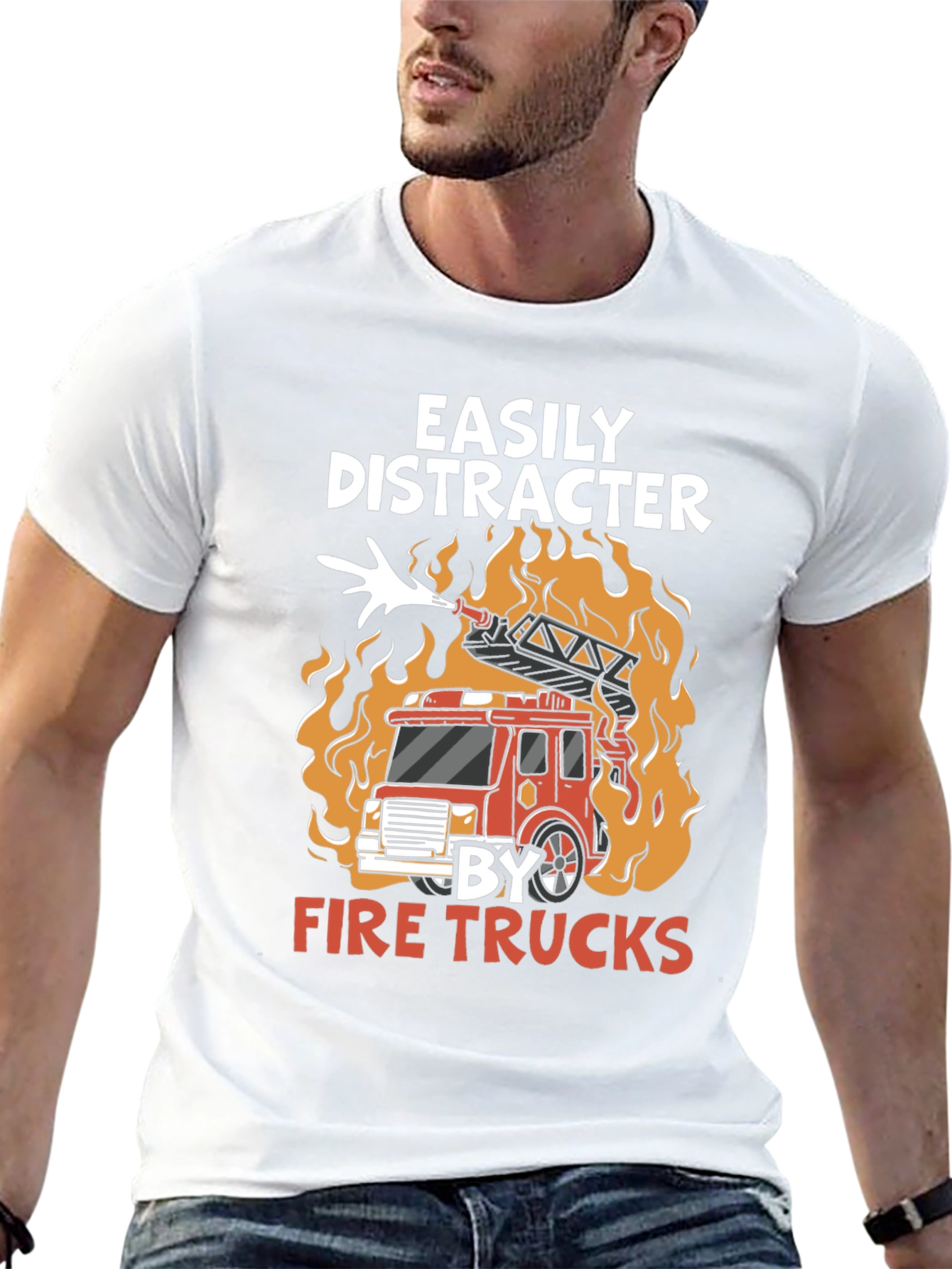 Easily Distracted By Fire Trucks T-Shirt