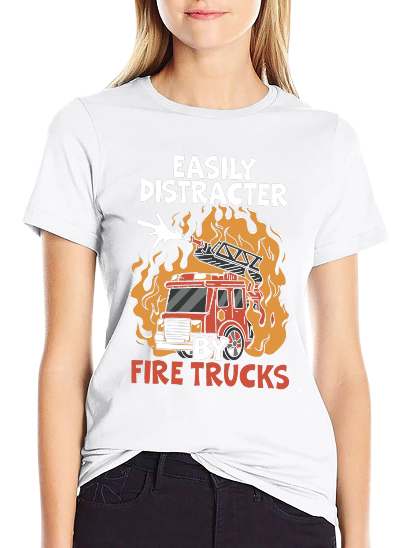 Easily Distracted By Fire Trucks T-Shirt