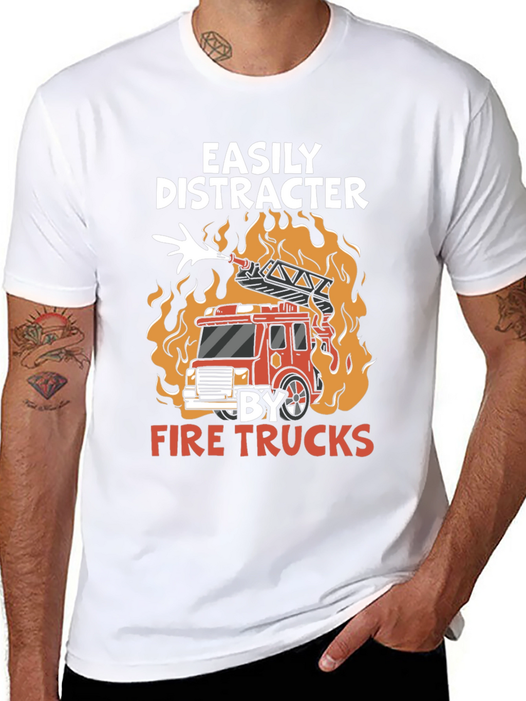 Easily Distracted By Fire Trucks T-Shirt