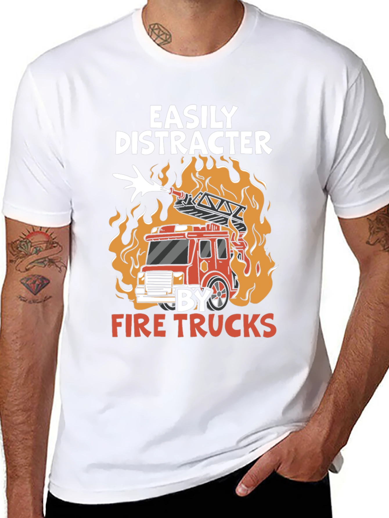 Easily Distracted By Fire Trucks T-Shirt