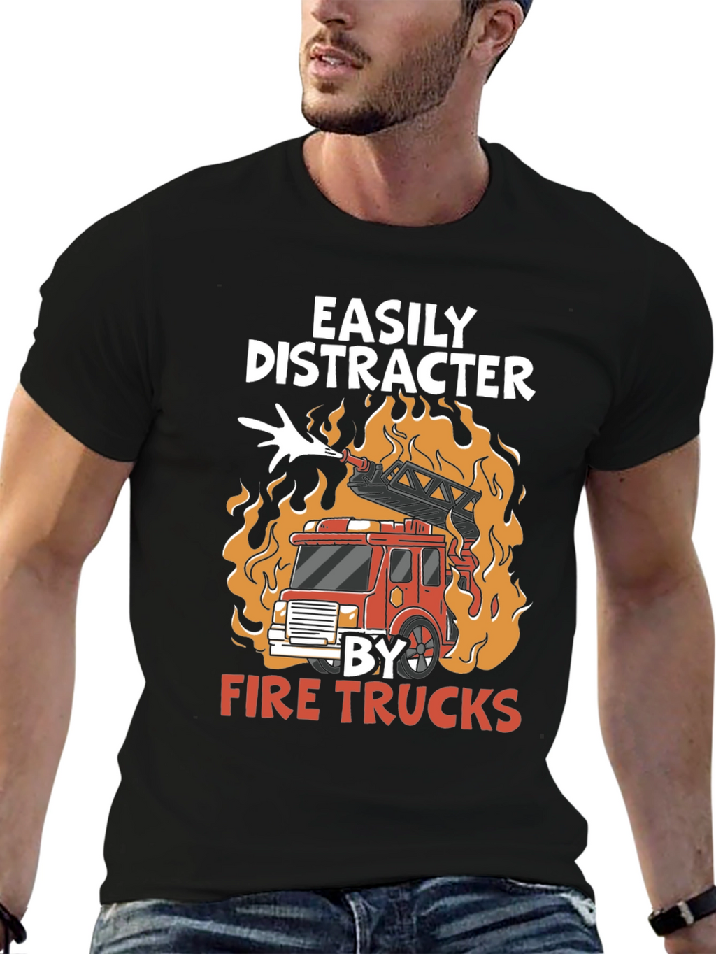 Easily Distracted By Fire Trucks T-Shirt