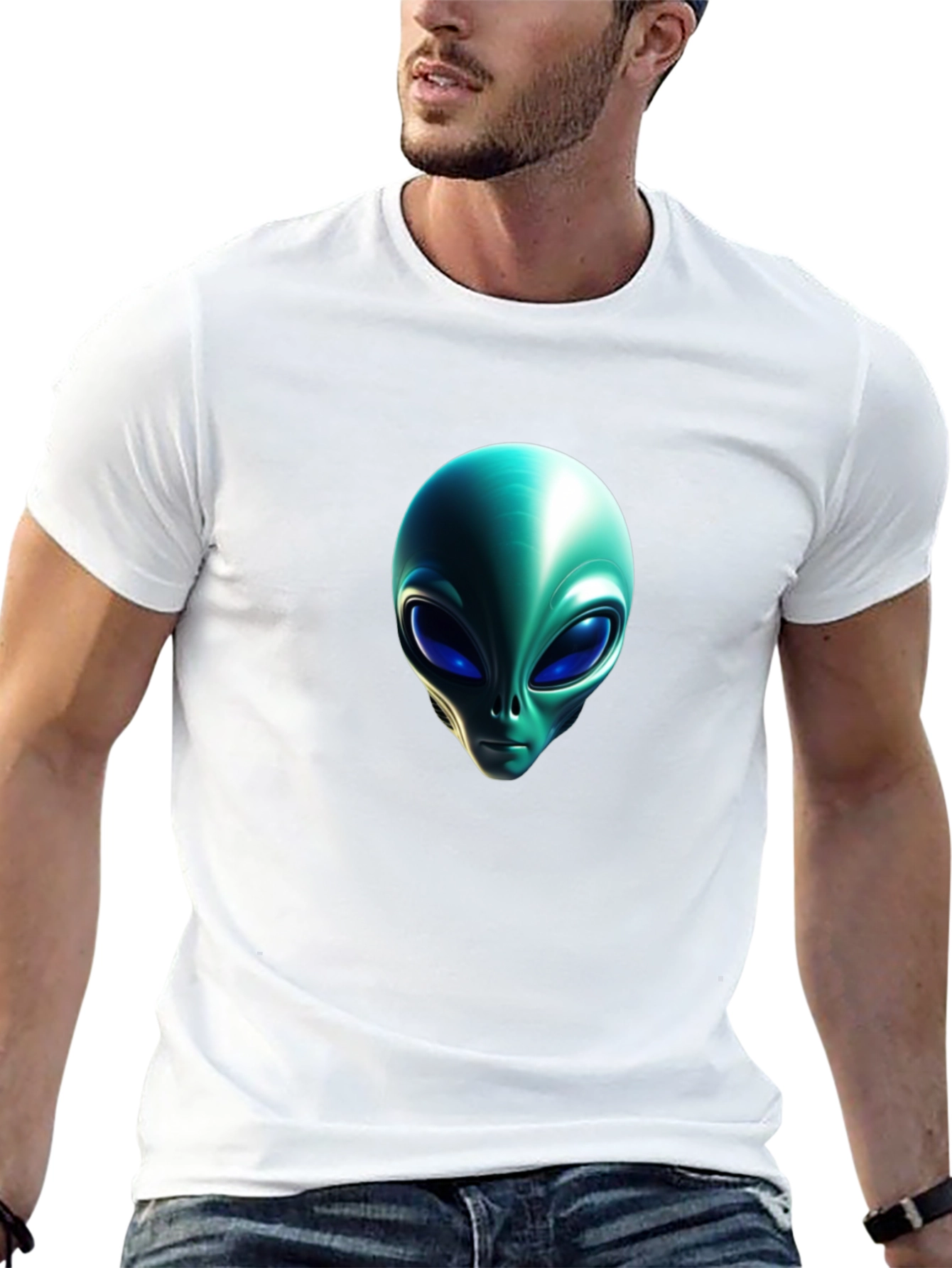 Alien Head Graphic Black T-Shirt