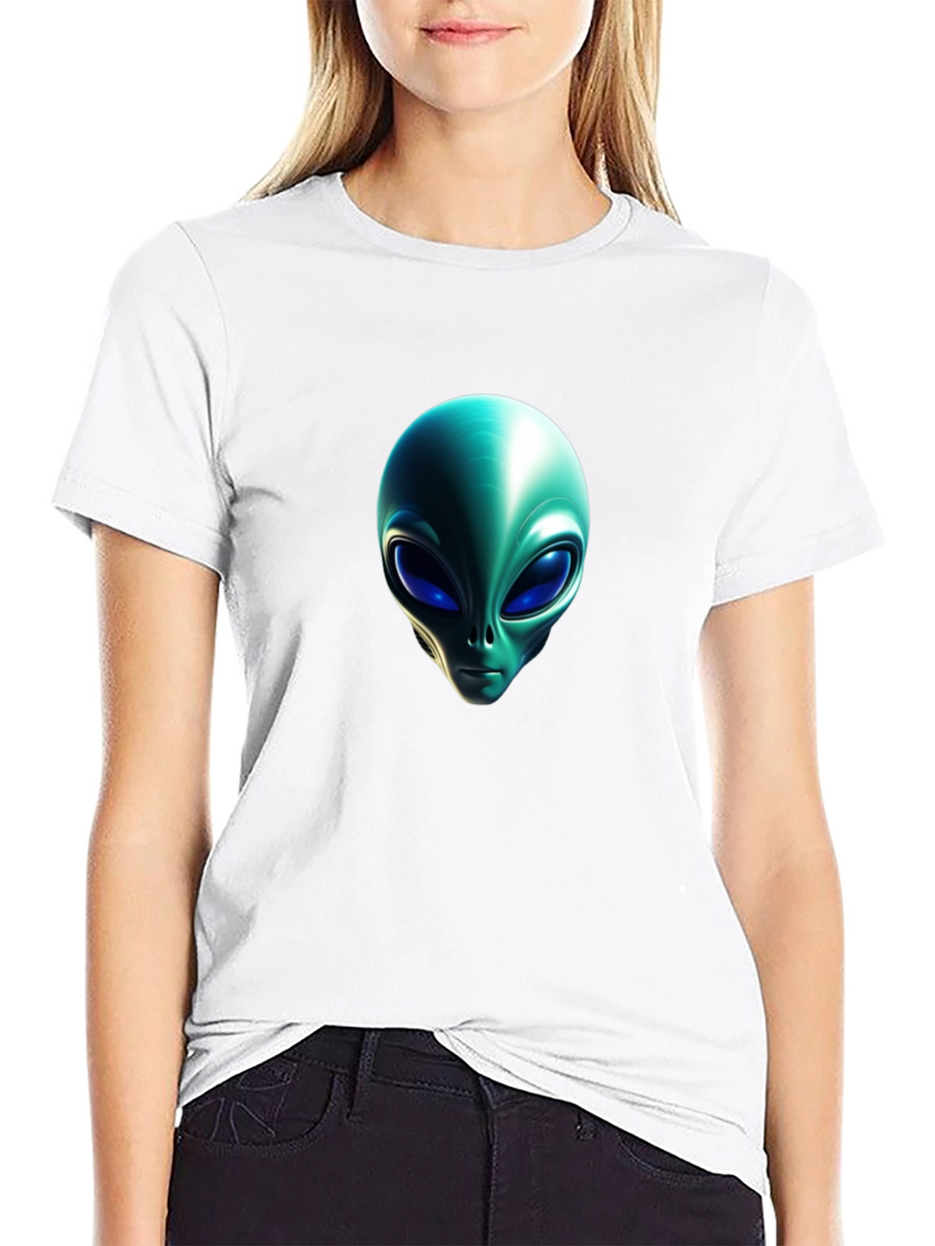 Alien Head Graphic Black T-Shirt