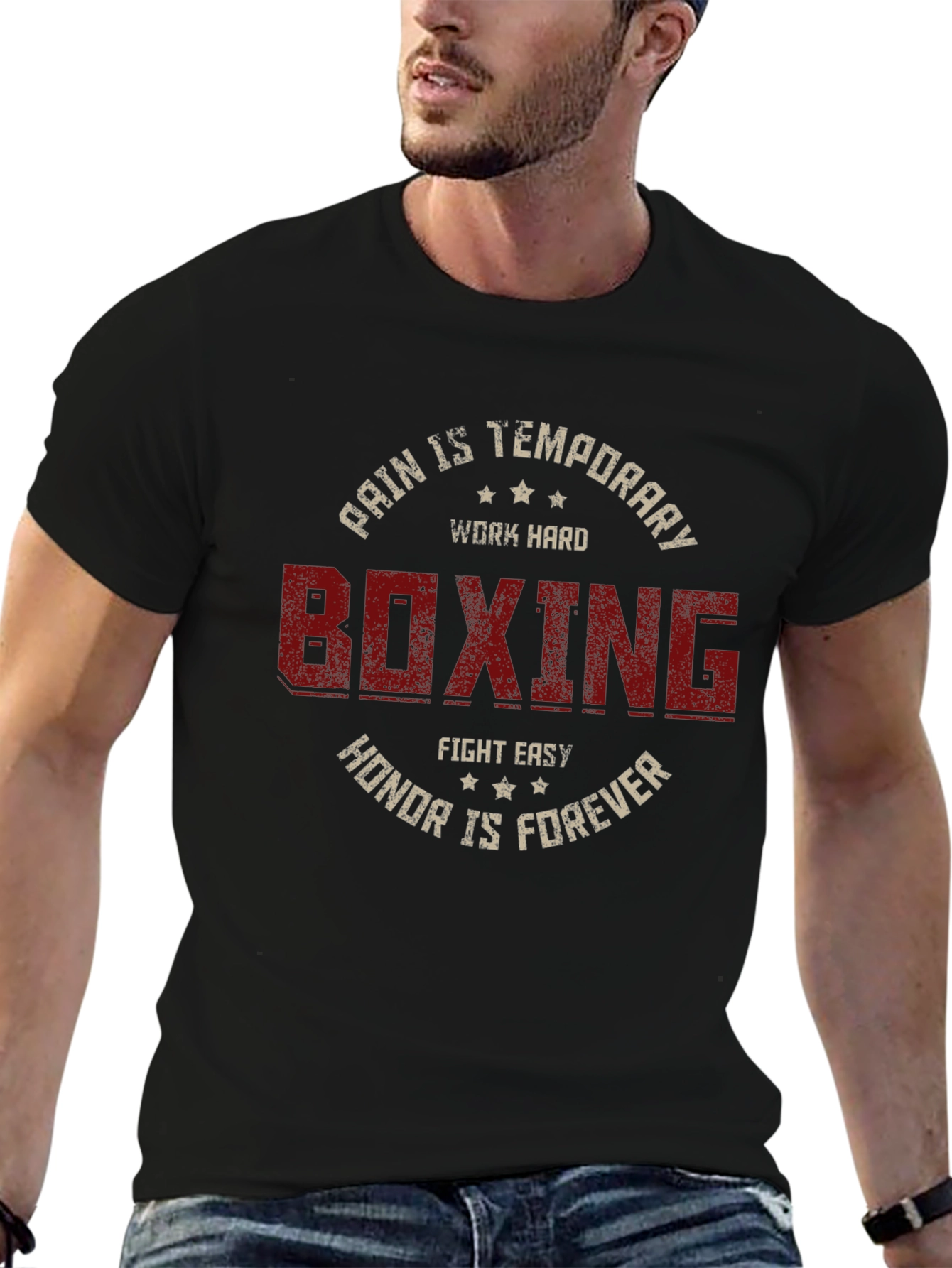 Boxing Graphic Tee - Pain is Temporary