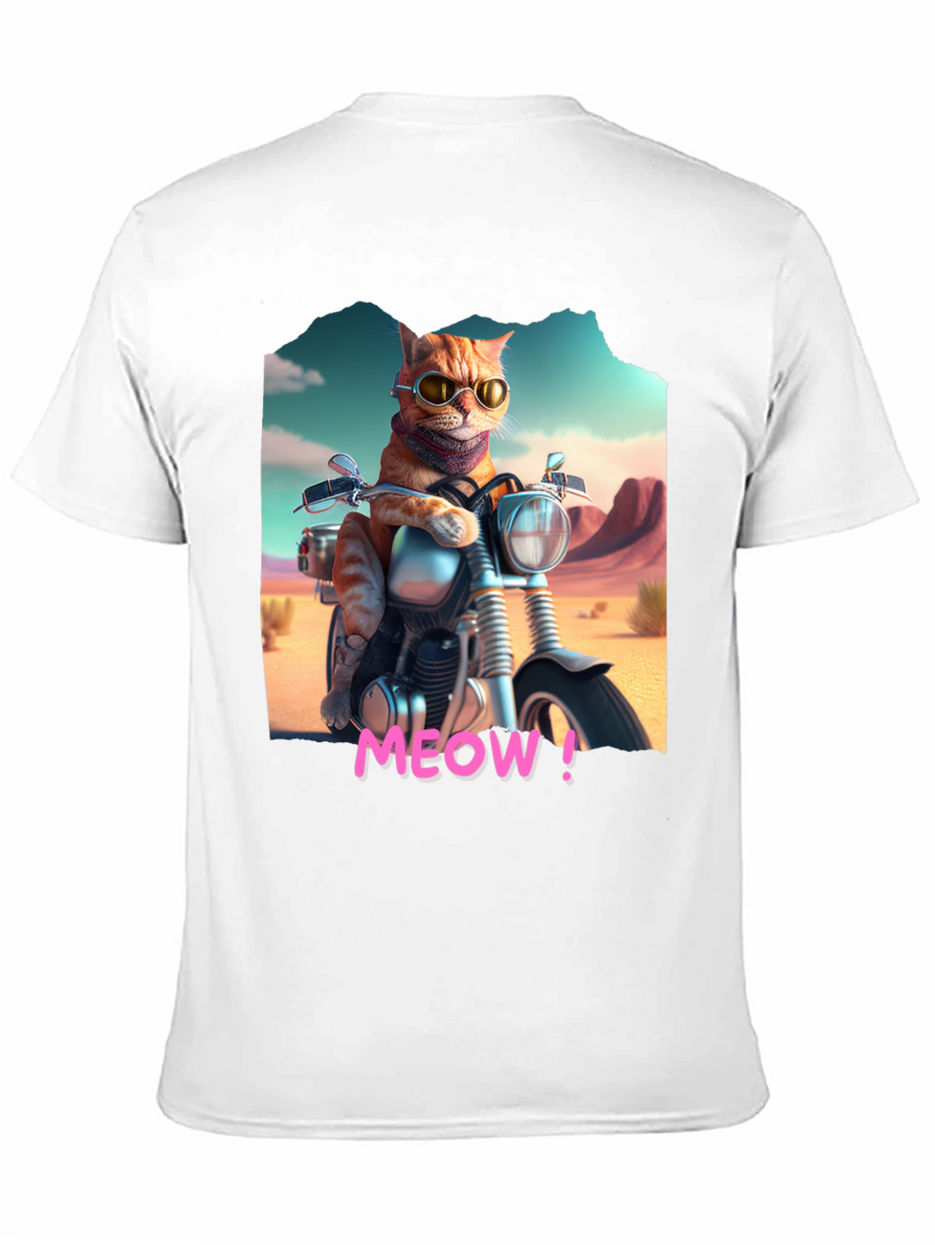 Cat on Motorcycle T-Shirt - MEOW!