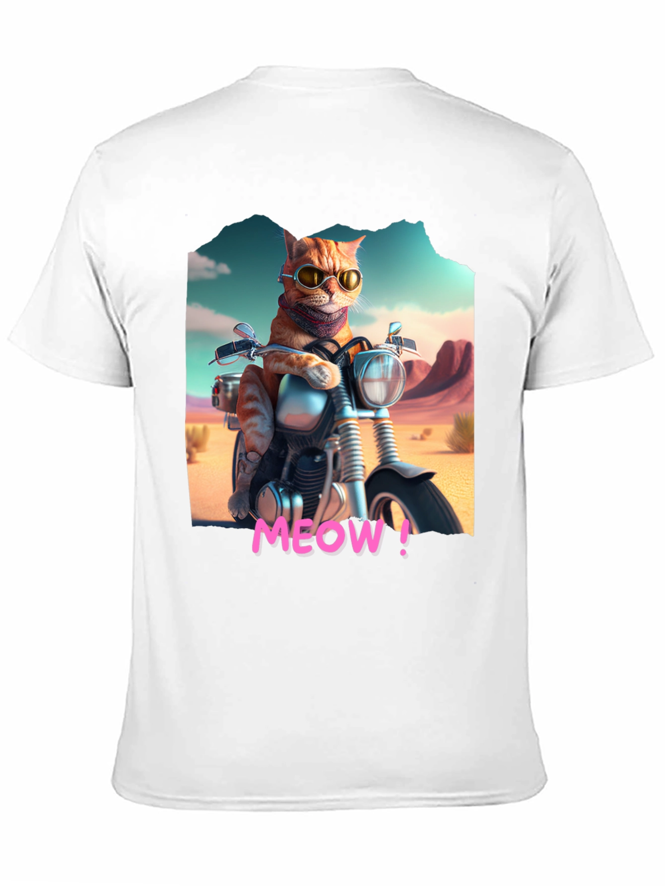 Cat on Motorcycle T-Shirt - MEOW!