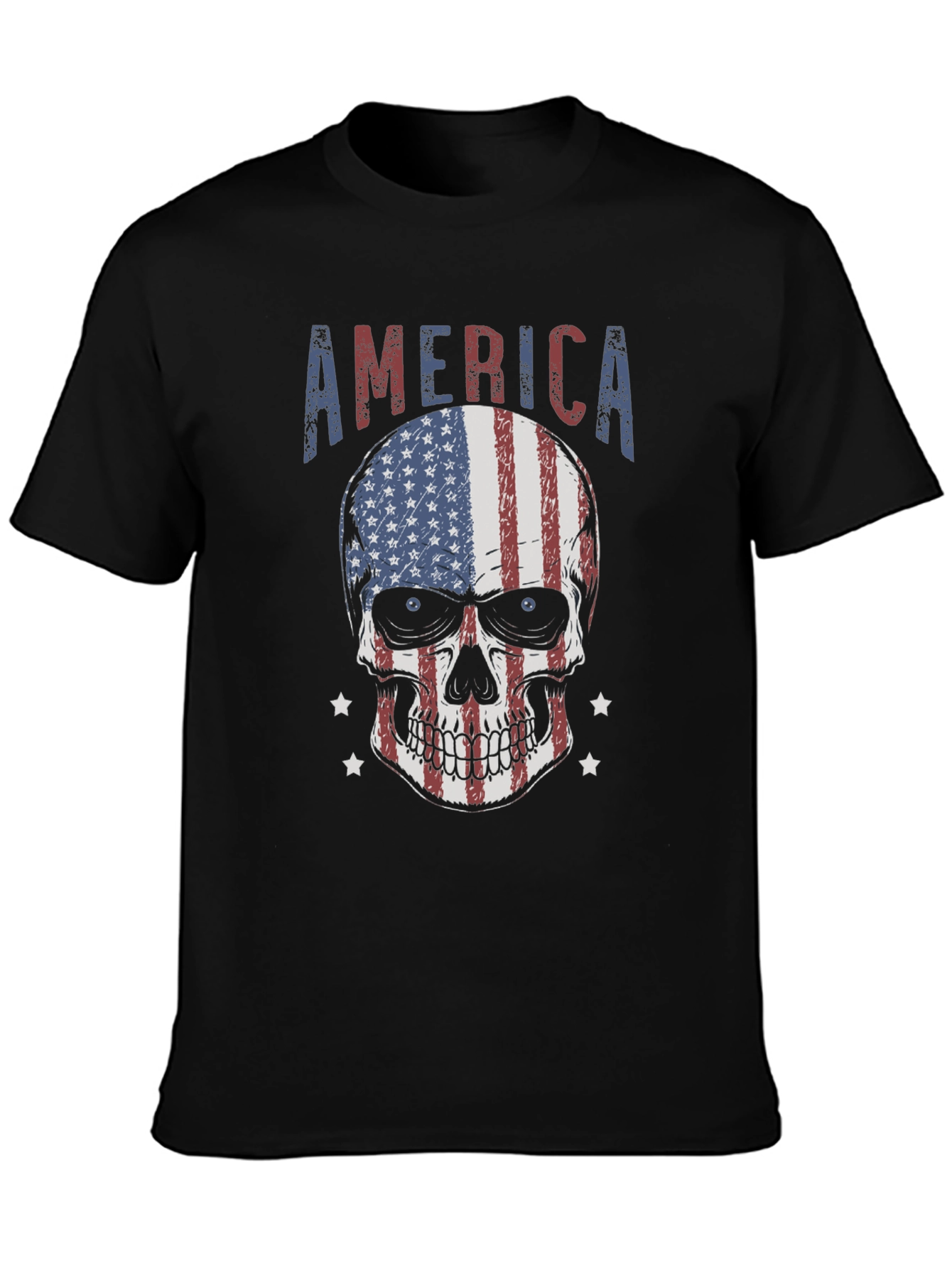American Flag Skull Graphic T-Shirt