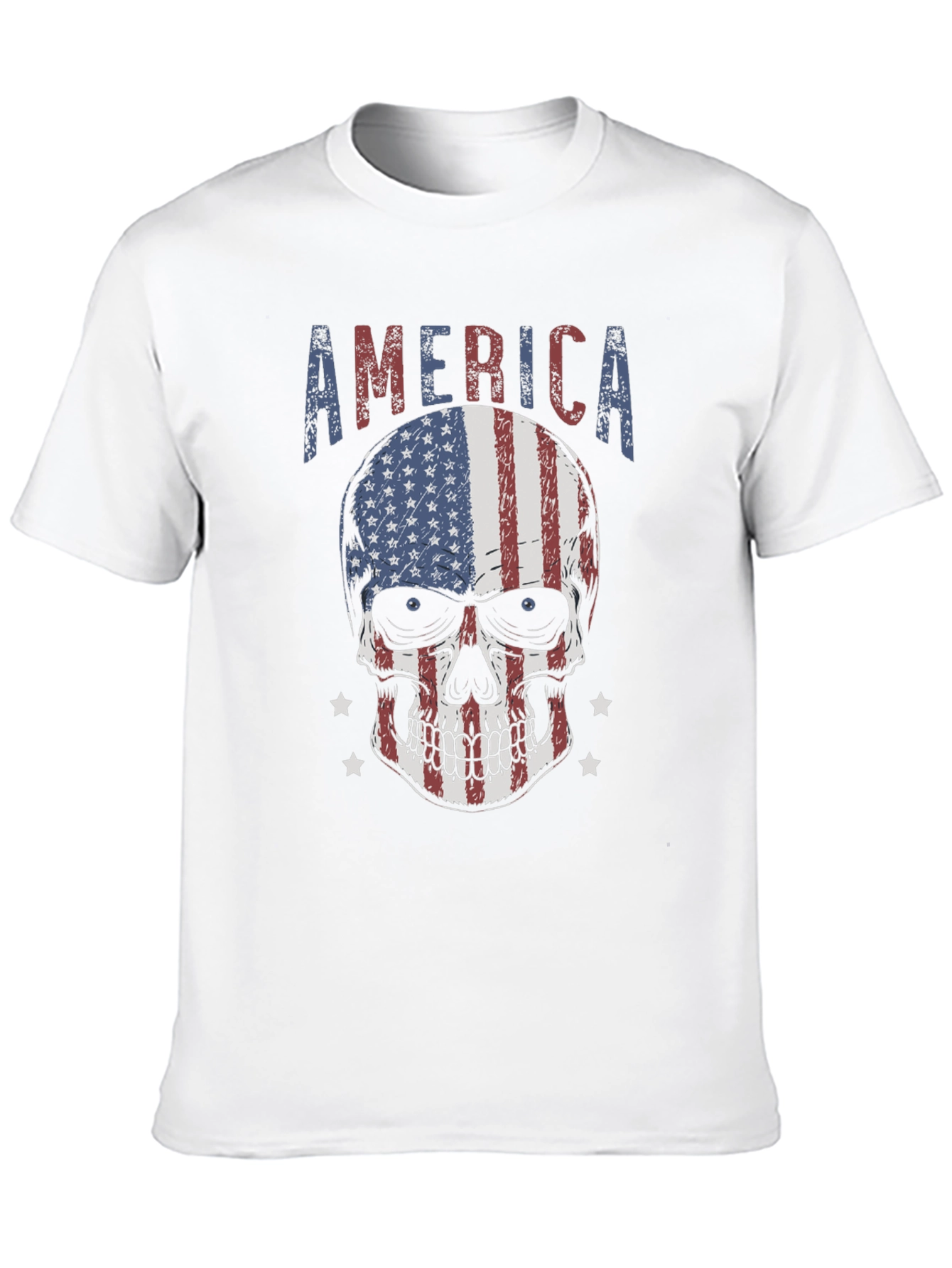 American Flag Skull Graphic T-Shirt