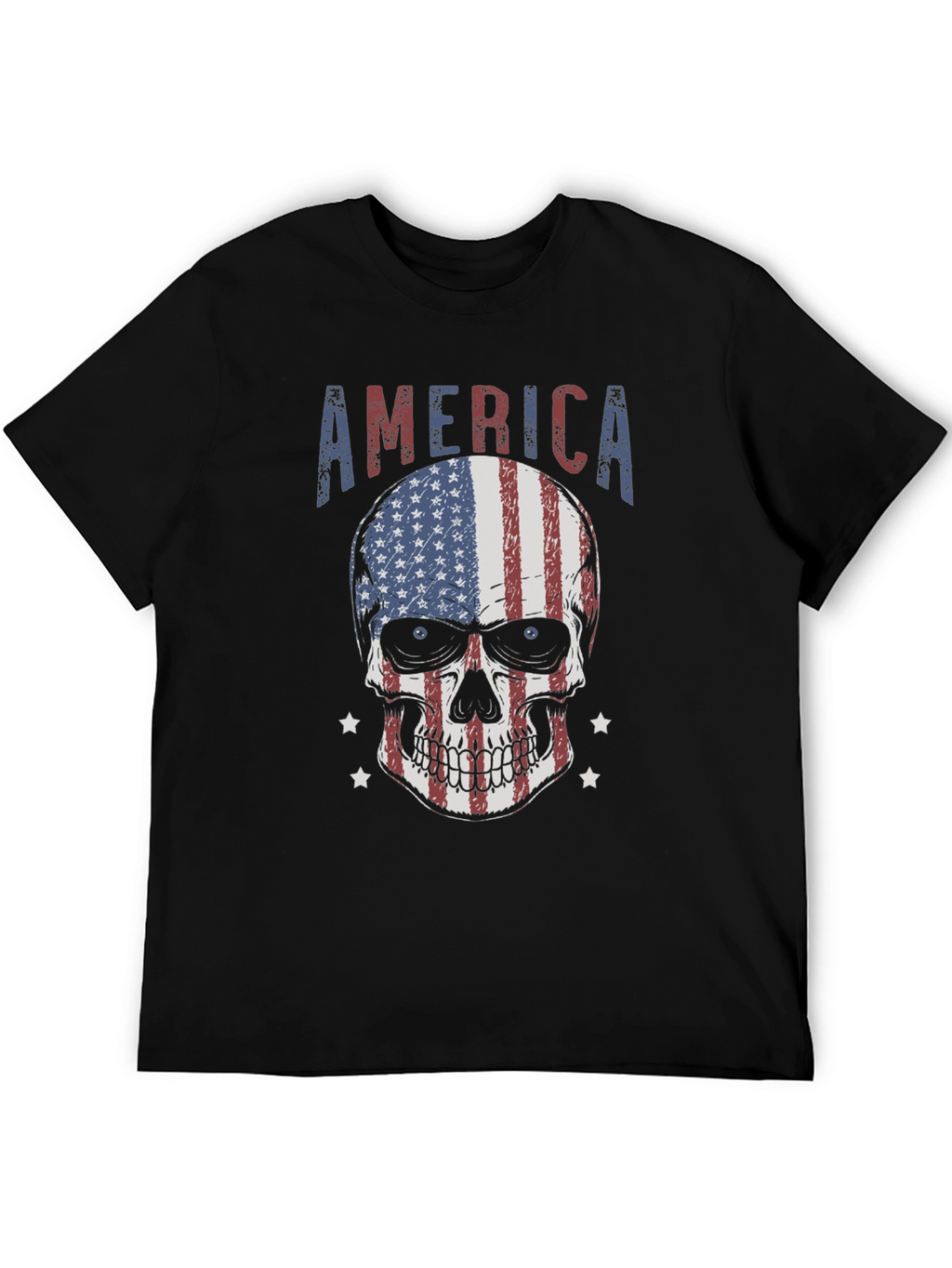 American Flag Skull Graphic T-Shirt