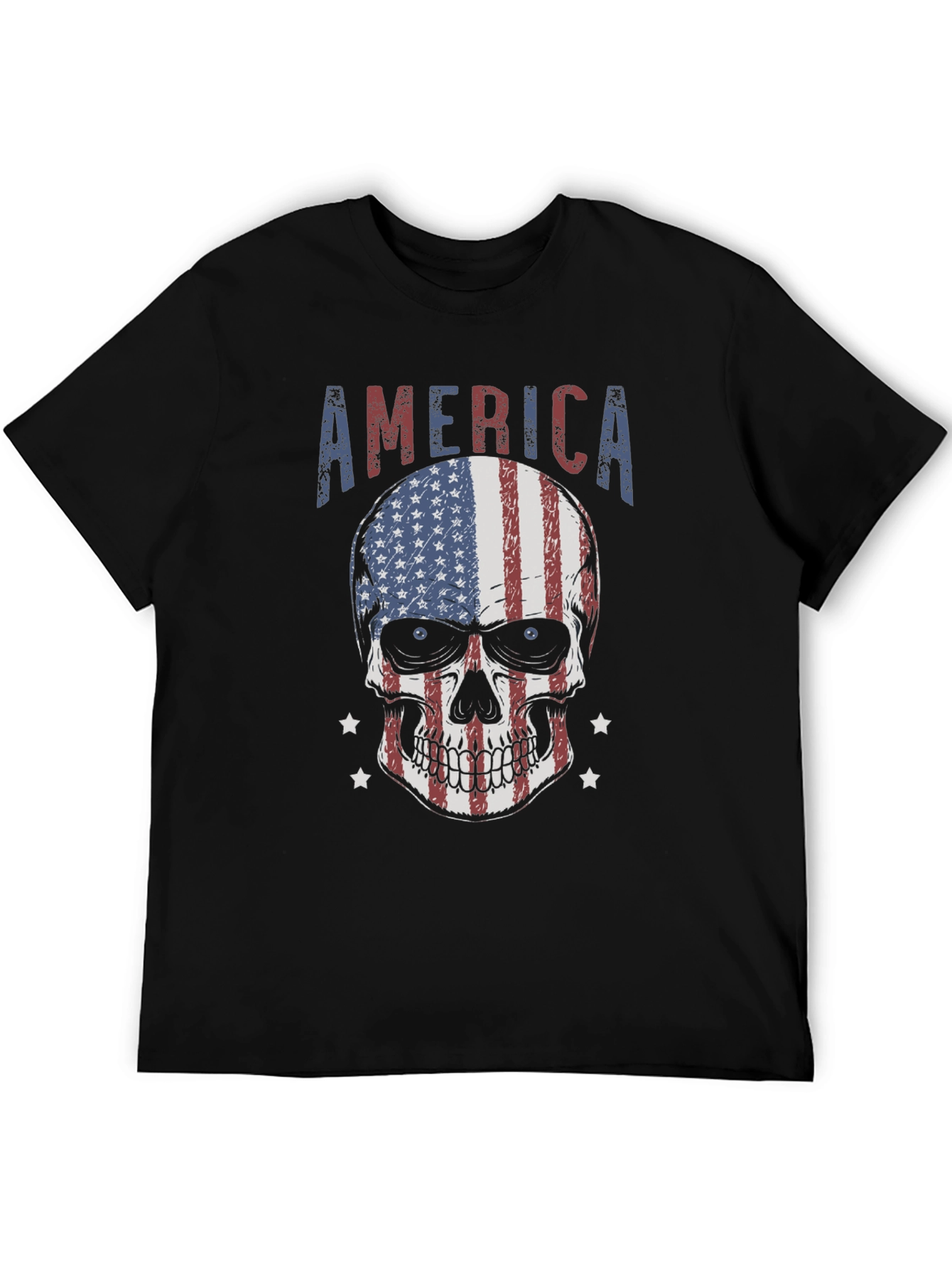 American Flag Skull Graphic T-Shirt