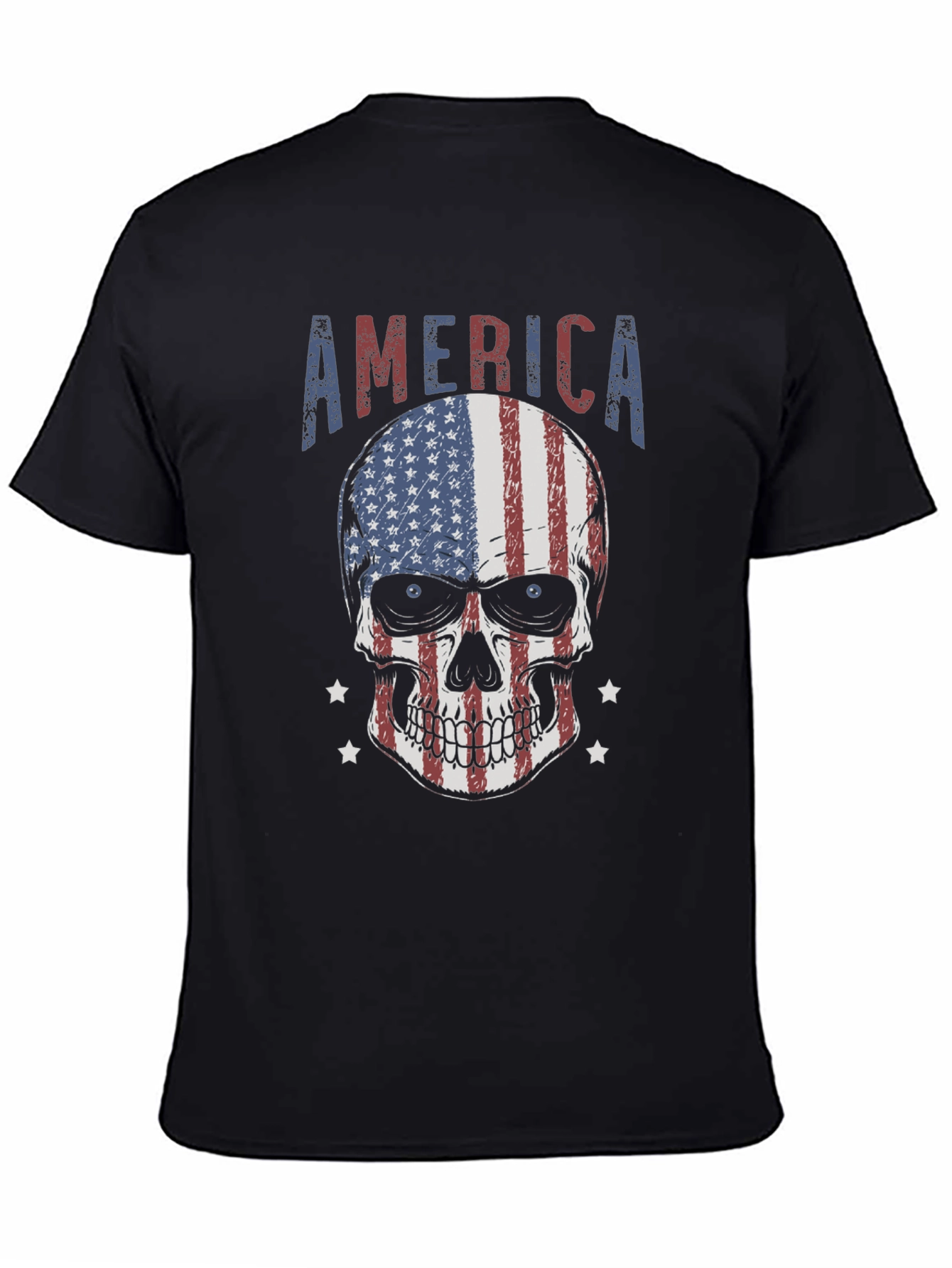 American Flag Skull Graphic T-Shirt