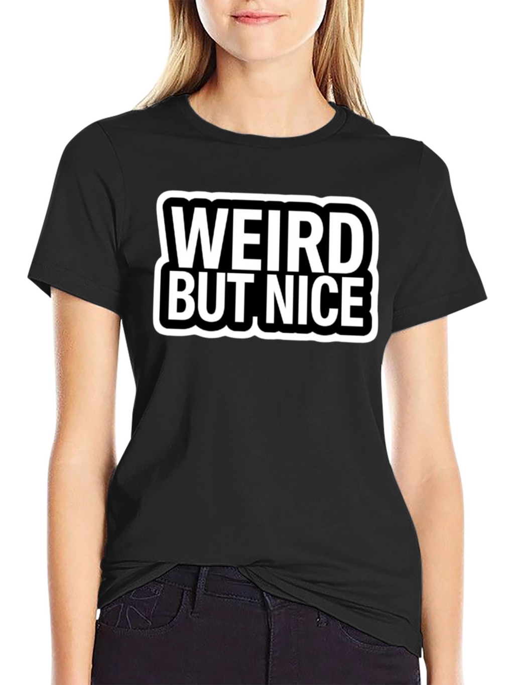Weird But Nice Black Graphic Tee
