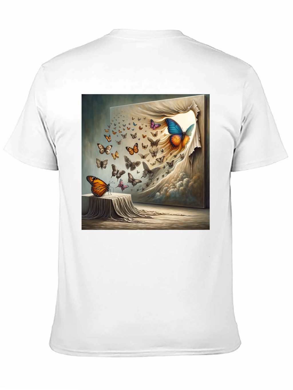 Butterfly Art Print Black T-Shirt