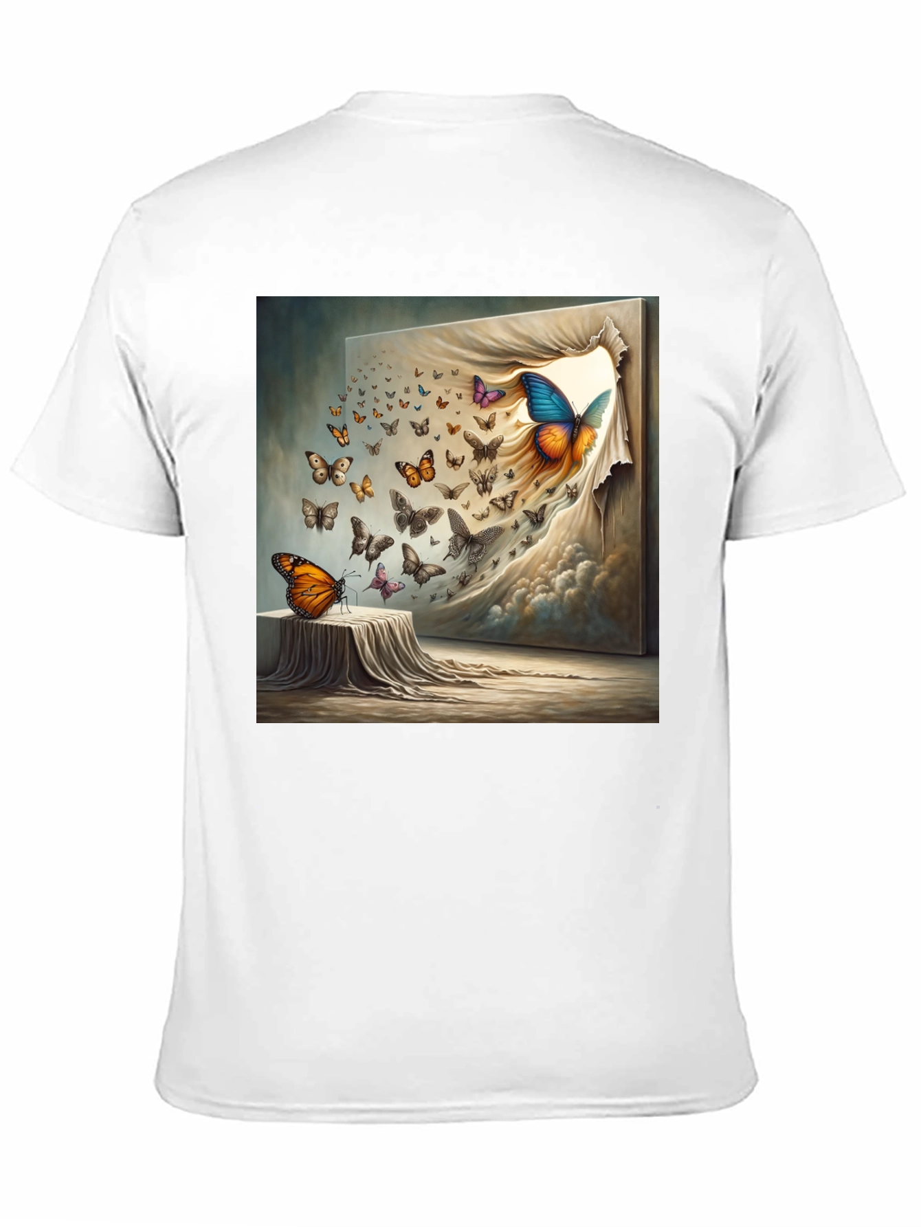Butterfly Art Print Black T-Shirt