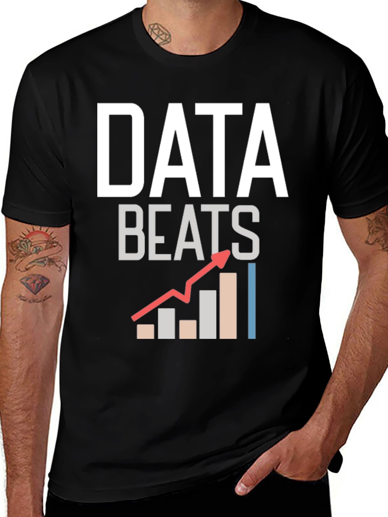Data Beats Graphic T-Shirt - Black Cotton Tee