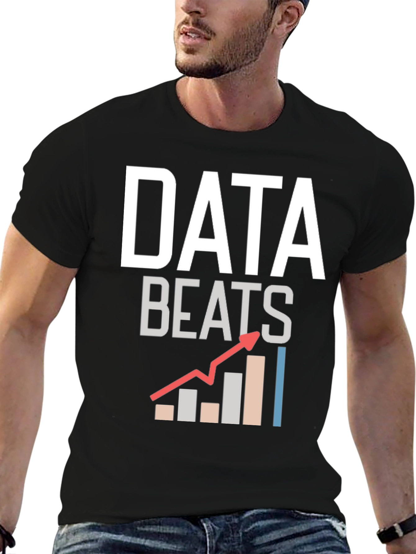 Data Beats Graphic T-Shirt - Black Cotton Tee