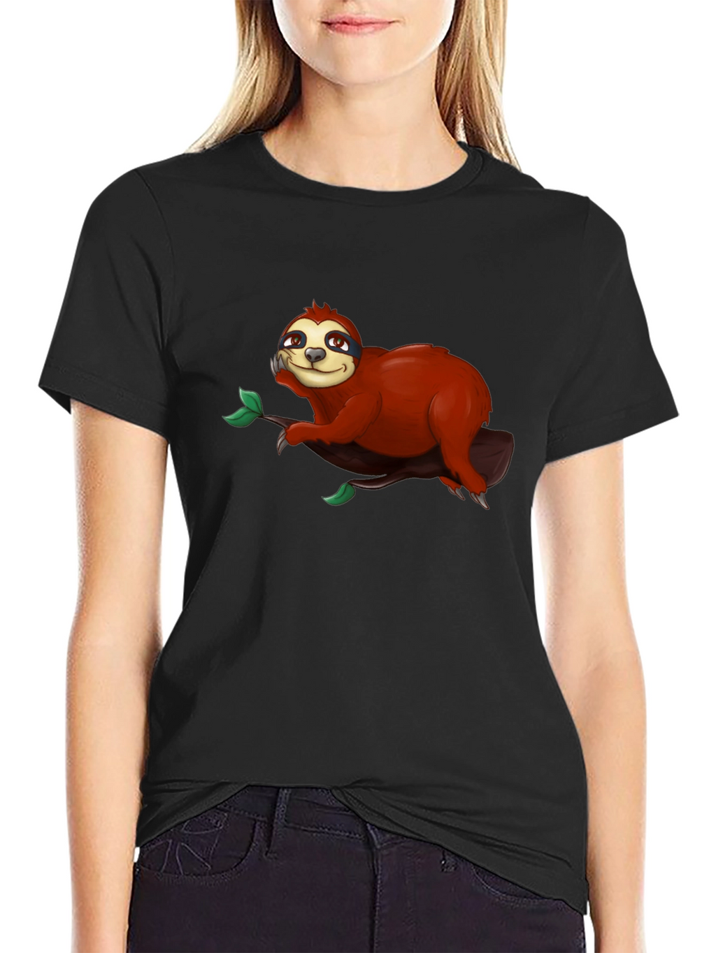 Cute Sloth on Branch Graphic T-Shirt