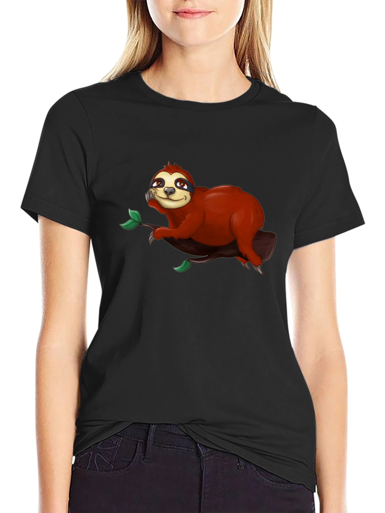 Cute Sloth on Branch Graphic T-Shirt