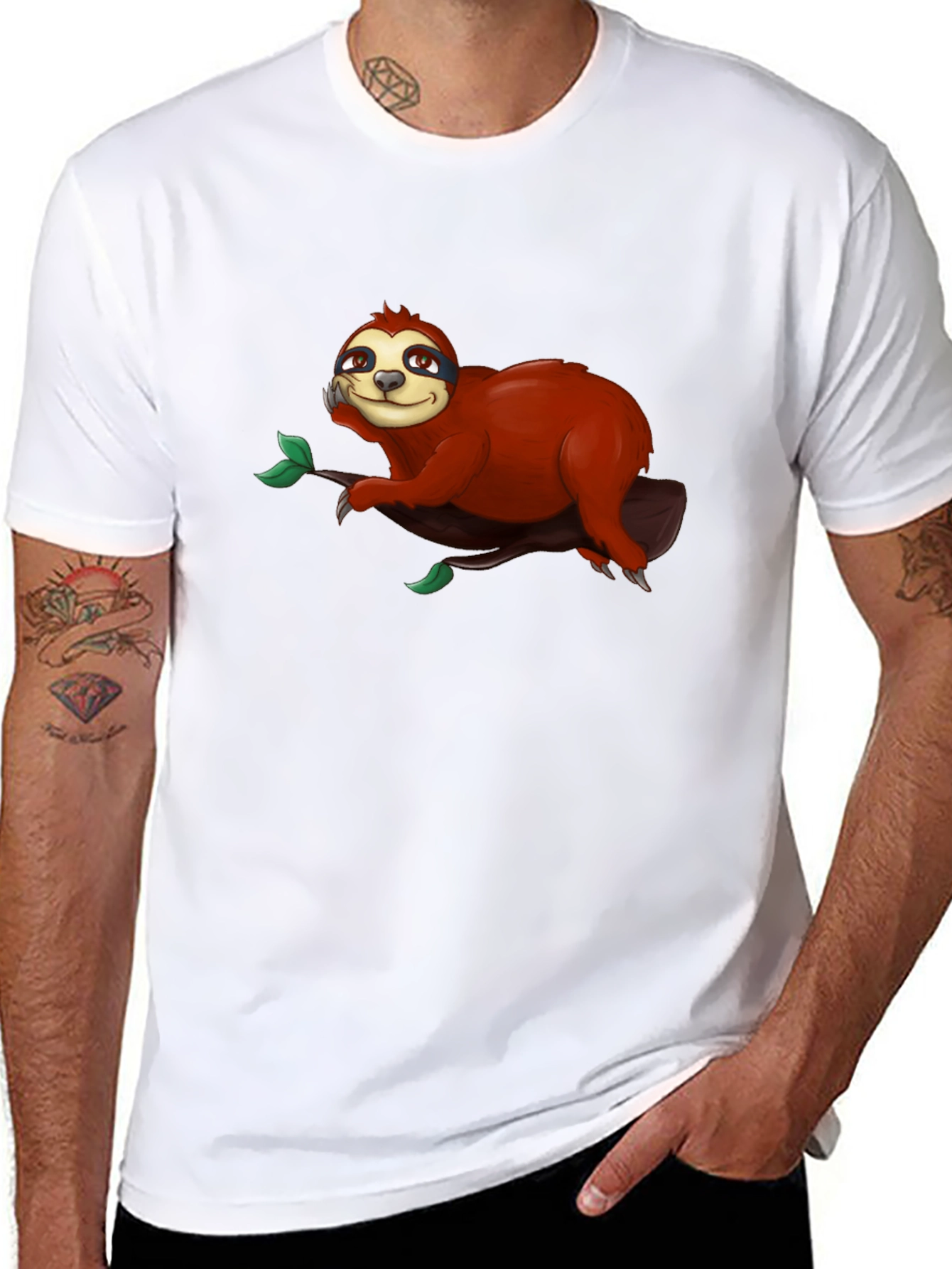 Cute Sloth on Branch Graphic T-Shirt